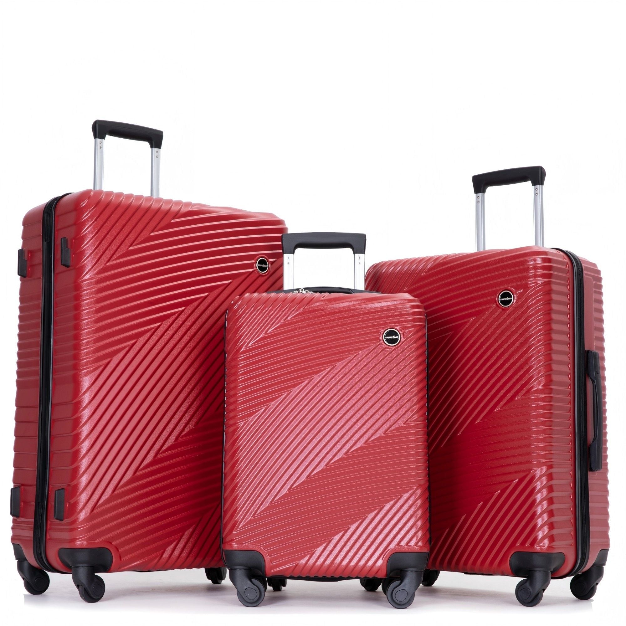 3 Piece Luggage Sets Lightweight Suitcase With Two Hooks, Spinner Wheels,