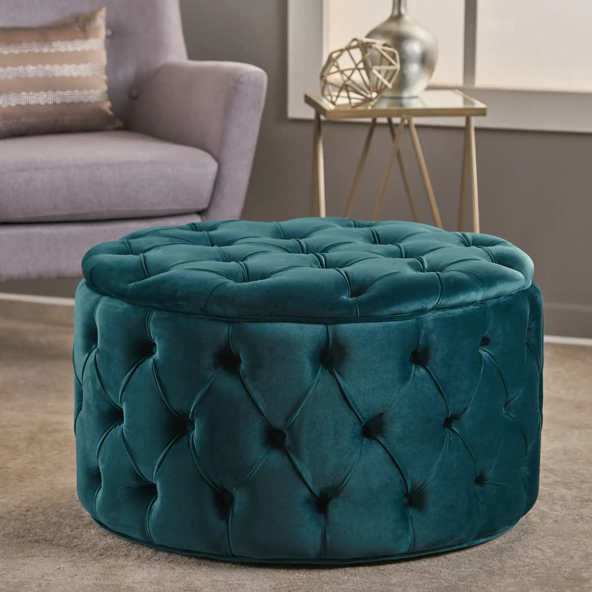 Modern Glam Ottoman Velvet