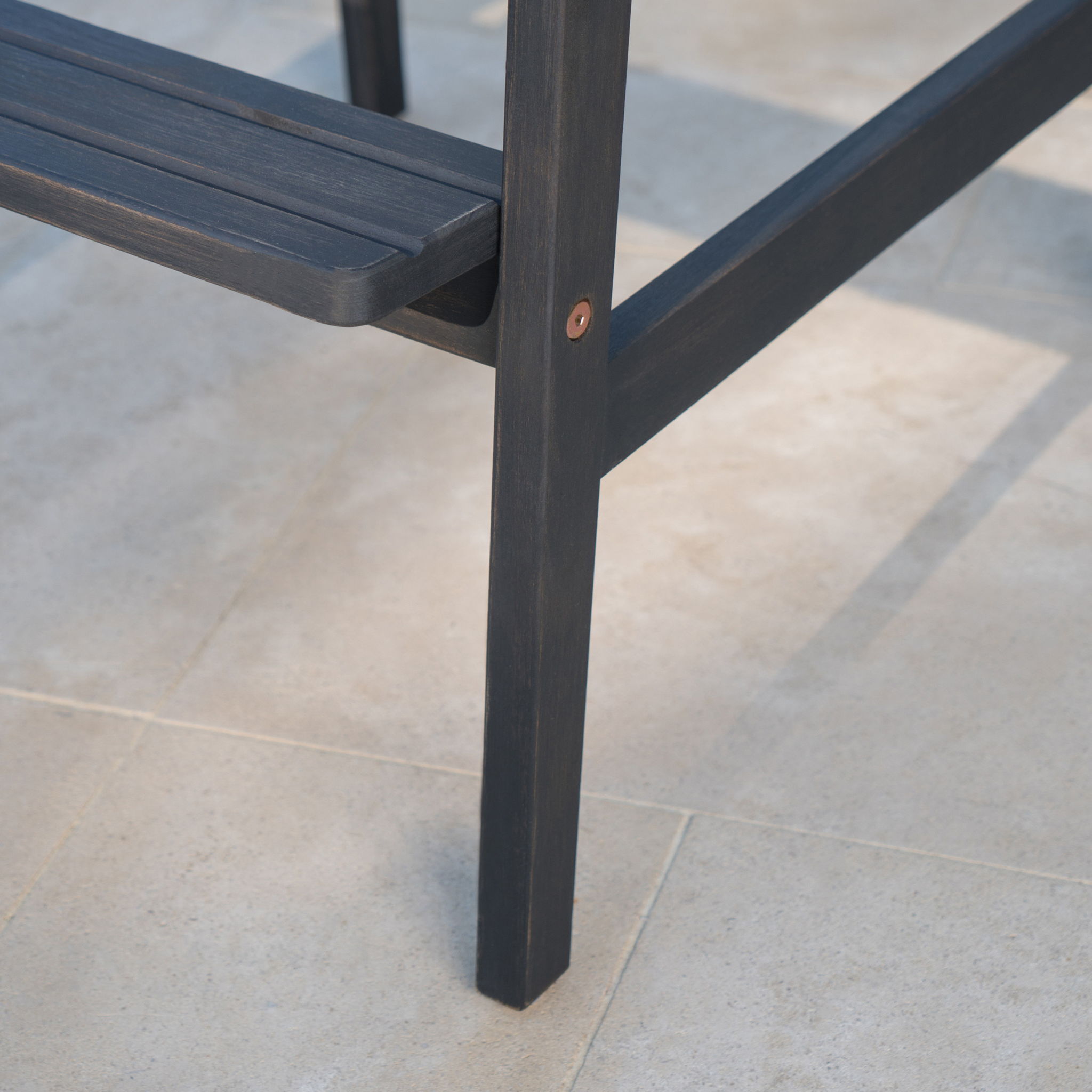 Outdoor Acacia Wood Adirondack Barstools (Set of 2)