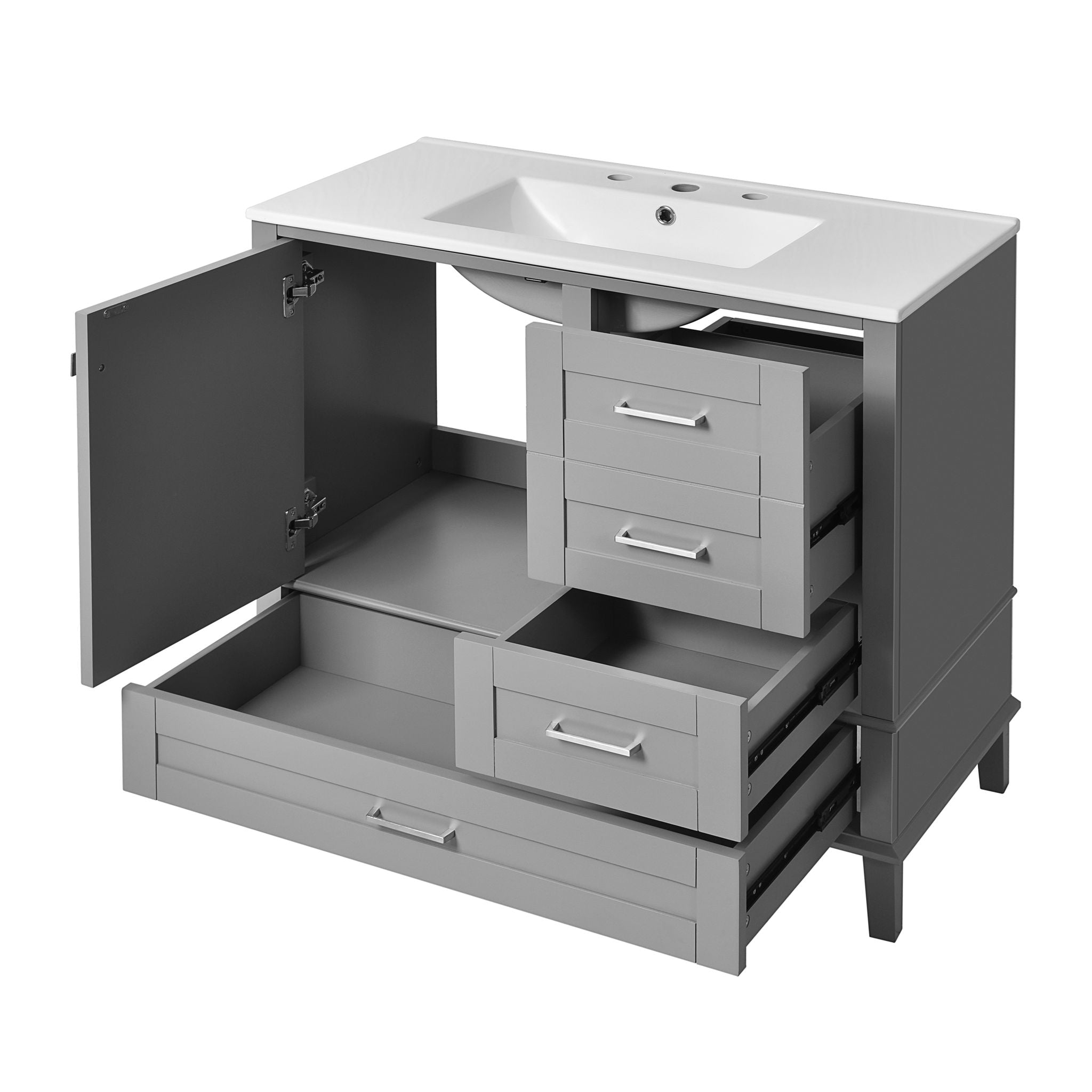 Traditional Bathroom Vanity Set With Soft Close Doors