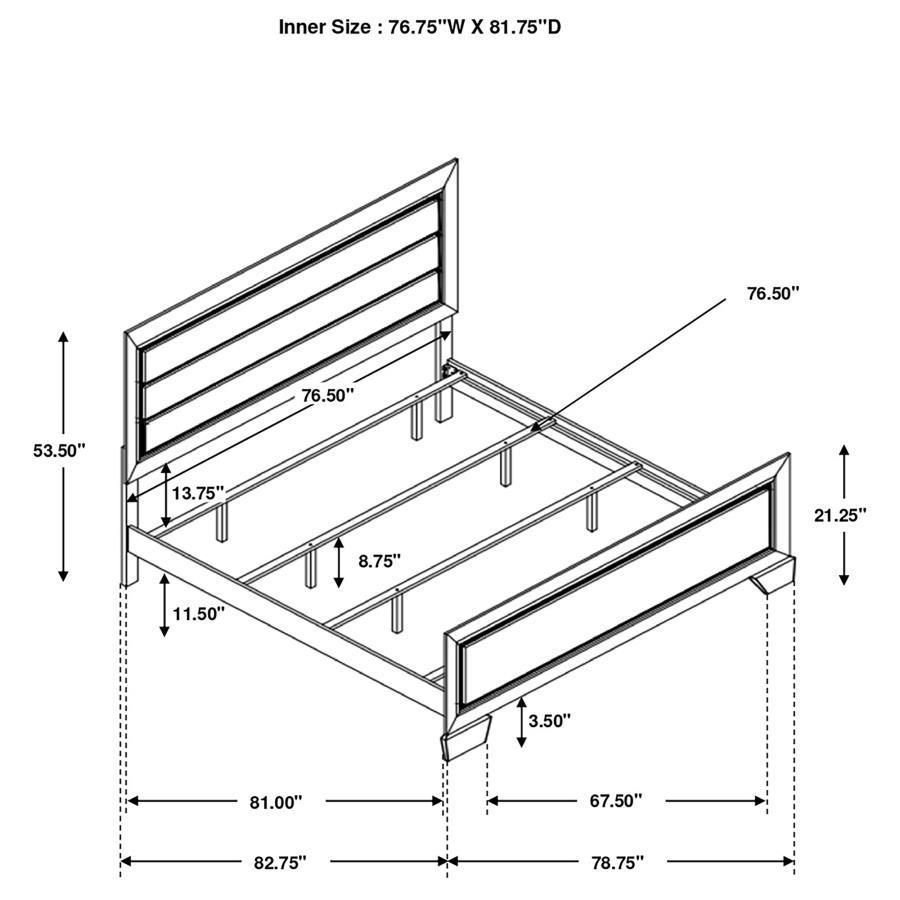 Kauffman - Transitional High Headboard Panel Bed Bedroom Set