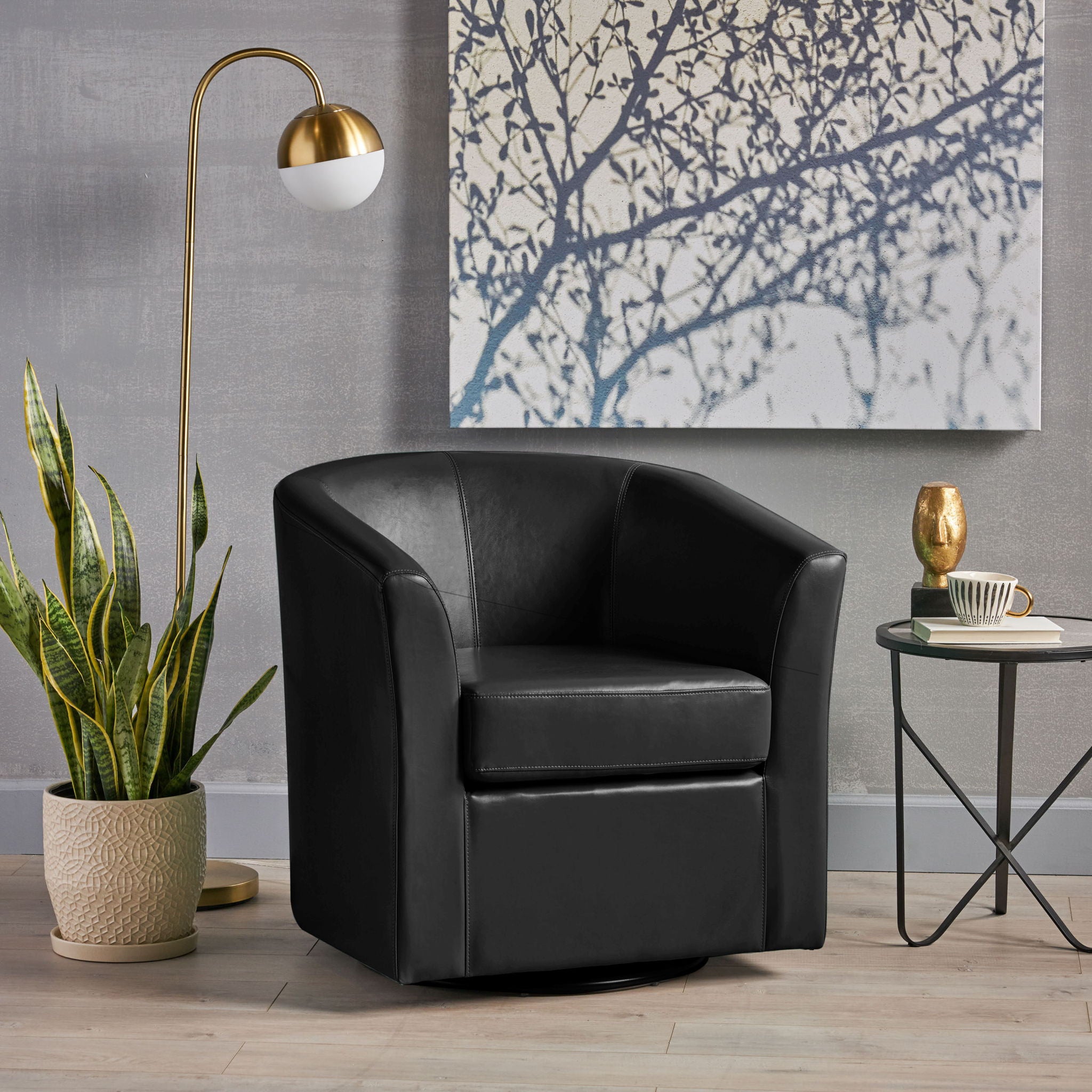 Melodize - Swivel Club Chair With Barrel Shape Design