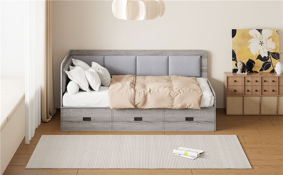 Daybed With 3 Drawers And 3 Storage Compartments