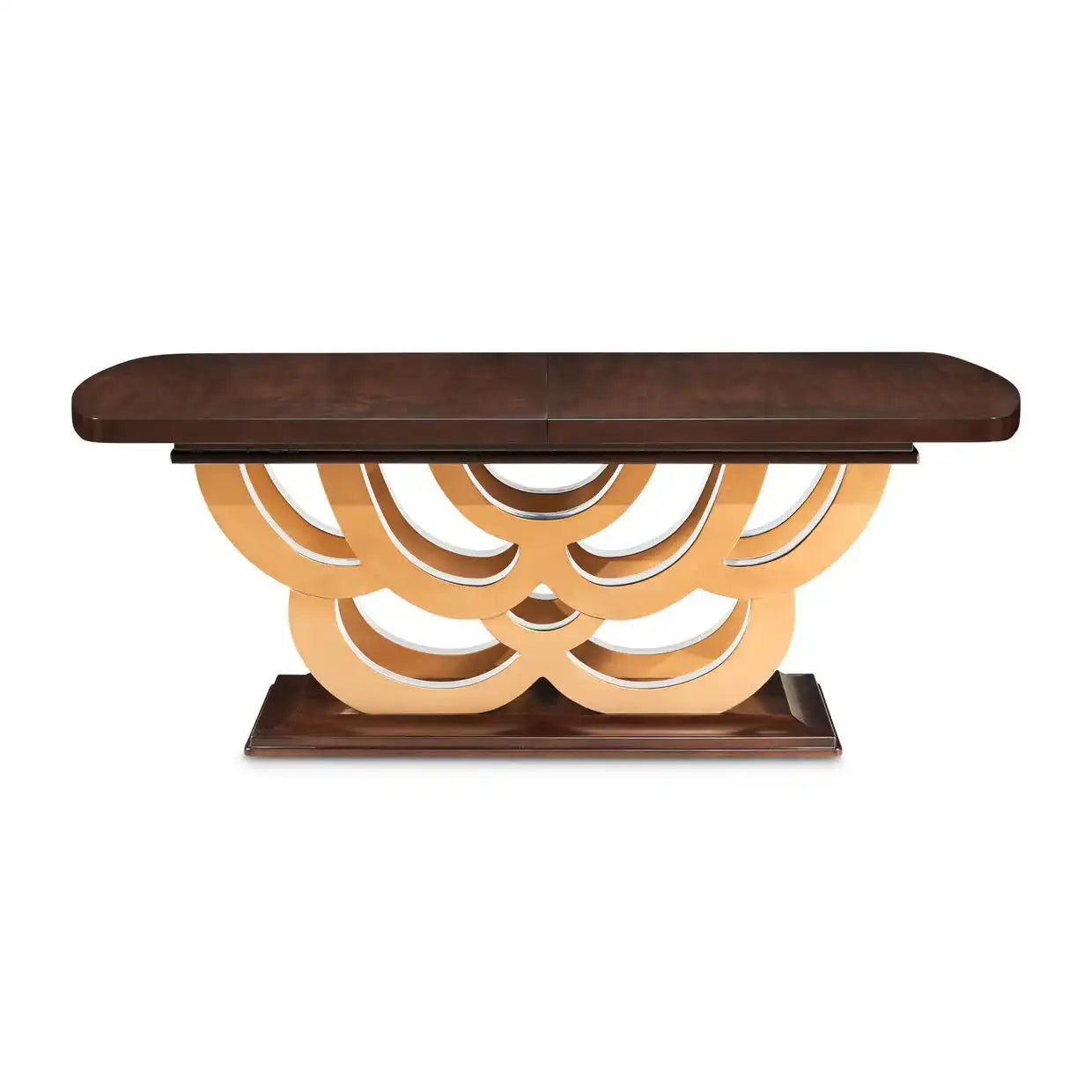 Camellia Field - Rectangular Pedestal Dining Table - Warm Pecan