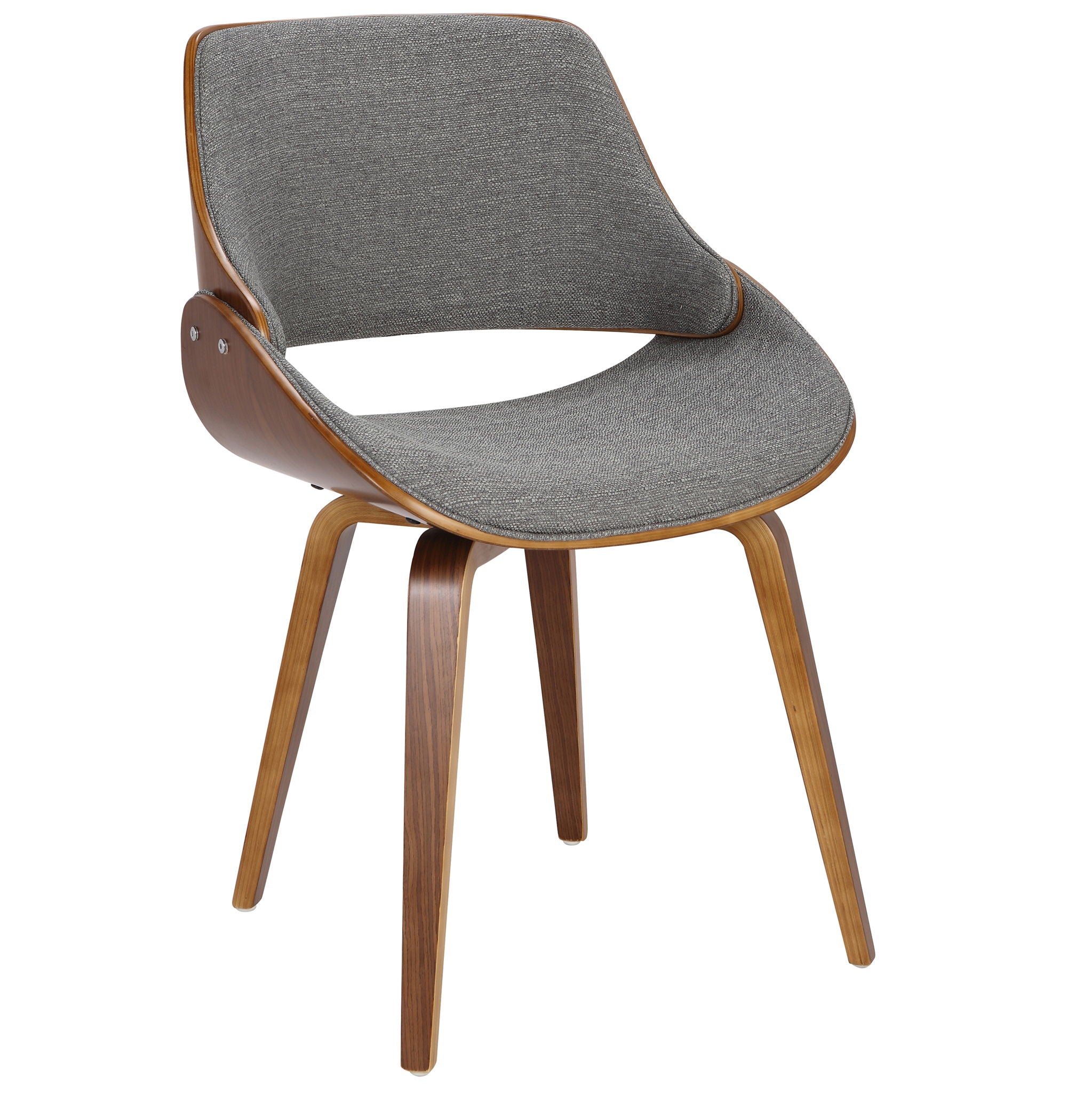 Fabrizzi - Mid-Century Modern Dining / Chair (Set of 2) - Walnut / Gray - Best Buy Furniture