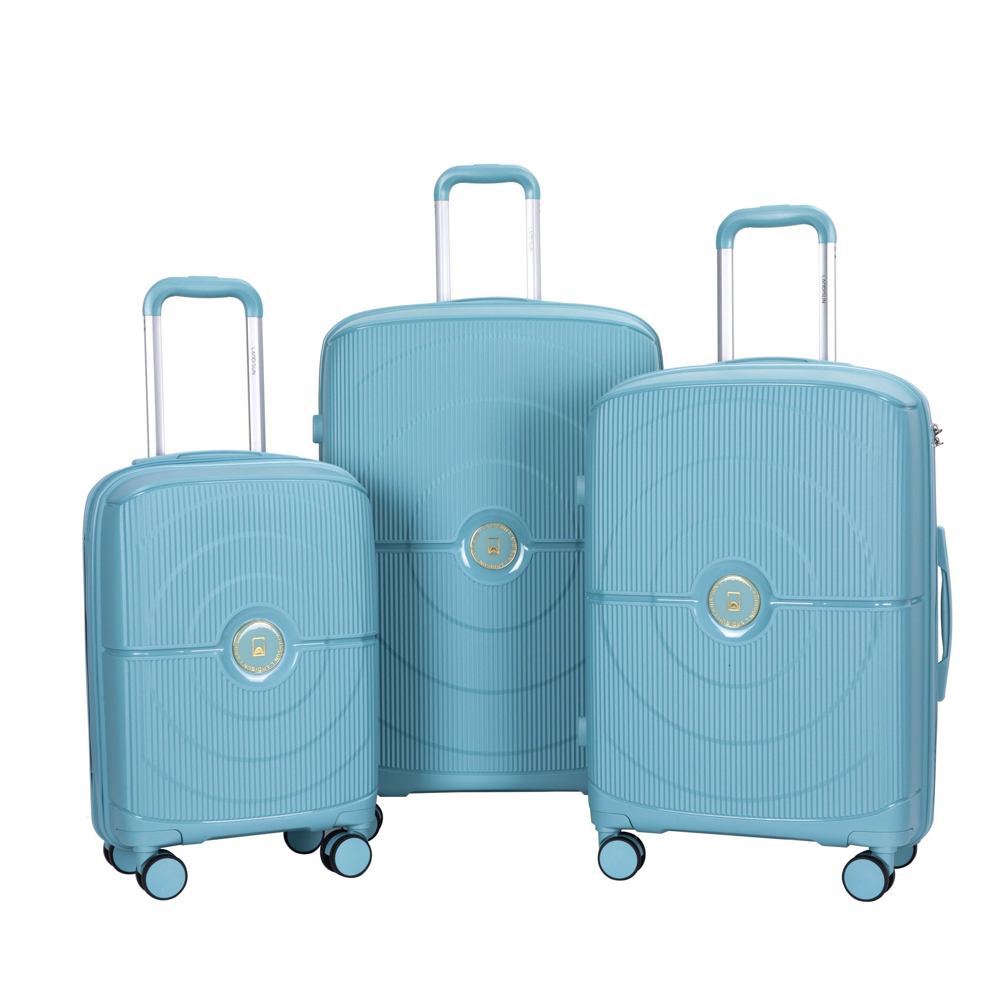 Hardshell Suitcase Double Spinner Wheels Pp Luggage Sets Lightweight Durable Suitcase With Tsa Lock, 3 Piece Set (20/24/28) - Dark Blue