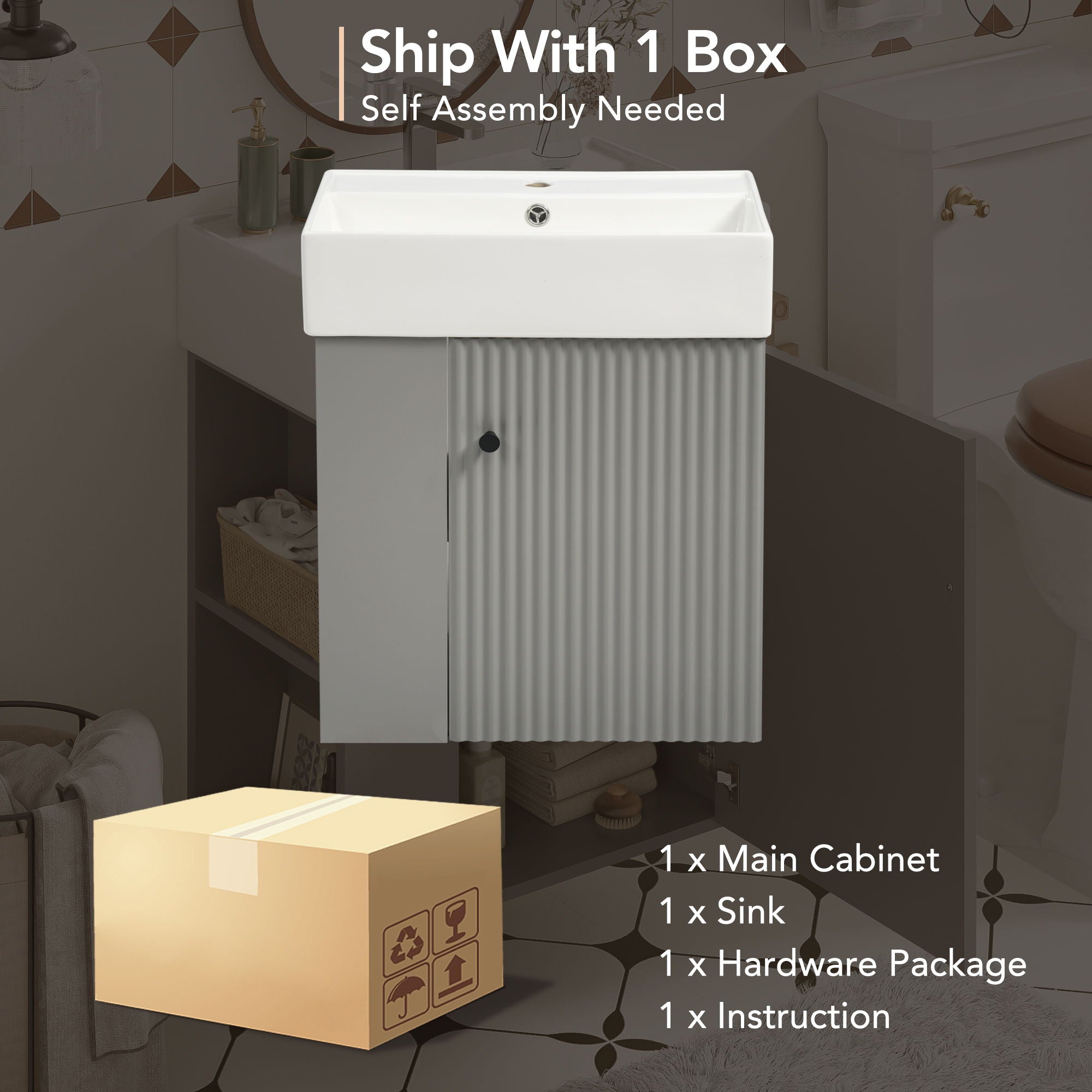 Modern Floating Bathroom Vanity With Ceramic Basin Perfect For Small Bathrooms