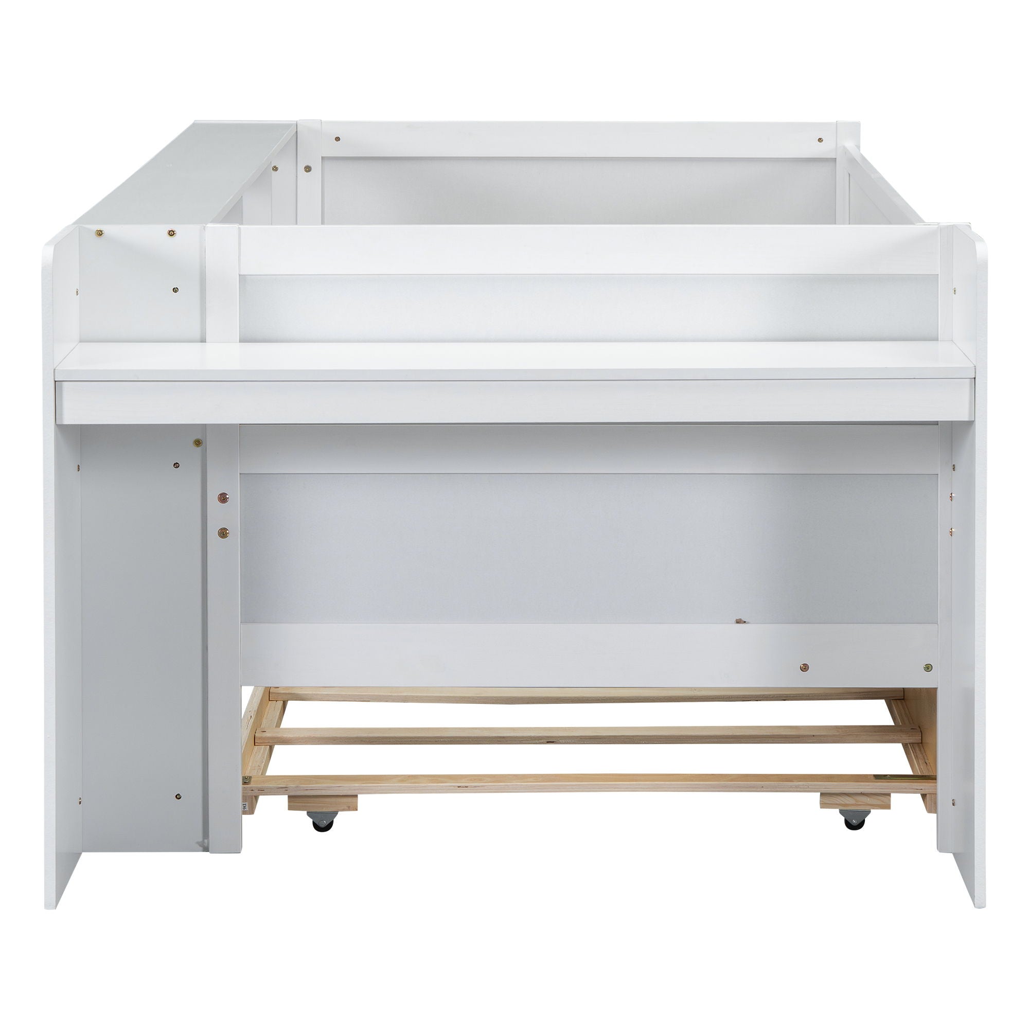 Twin Daybed With Drawers, Trundle, Headboard Storage, Study Desk, And USB Charging Station - White