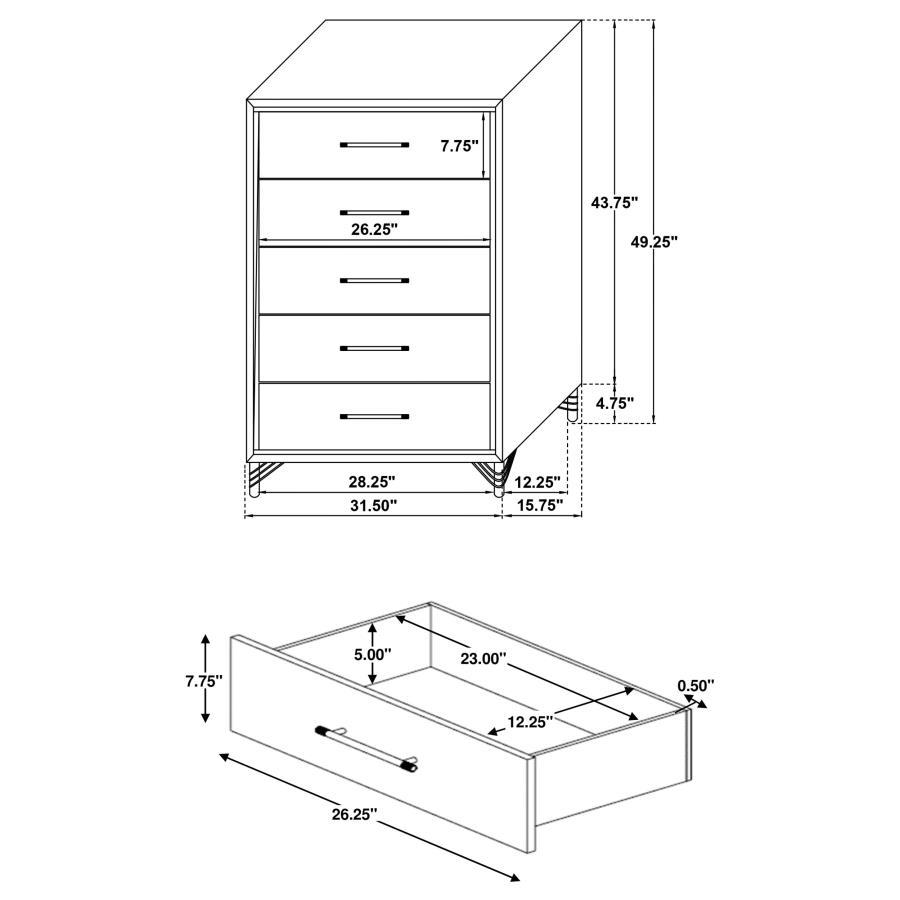 Lucia - 5-Drawer Bedroom Chest
