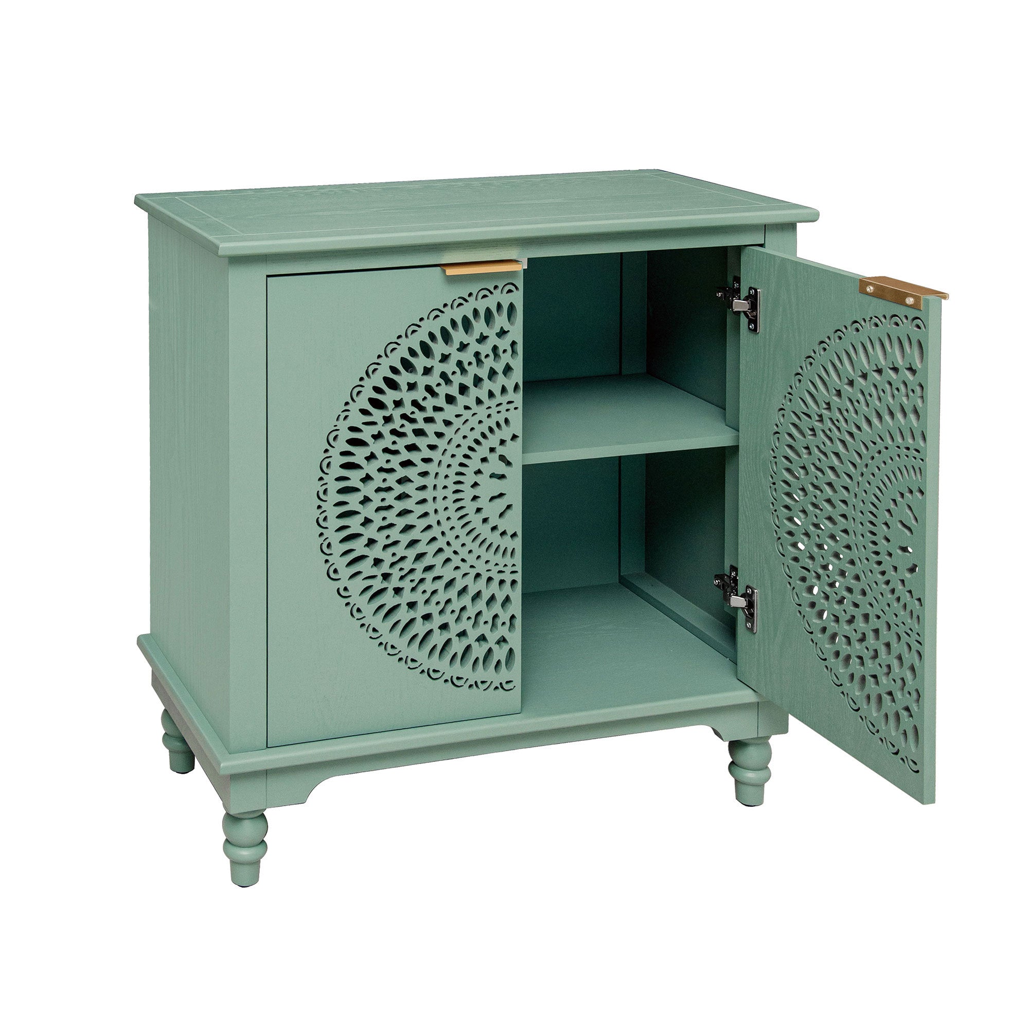 Modern Hollow-Carved 2-Door Accent Cabinet Sideboard Buffet