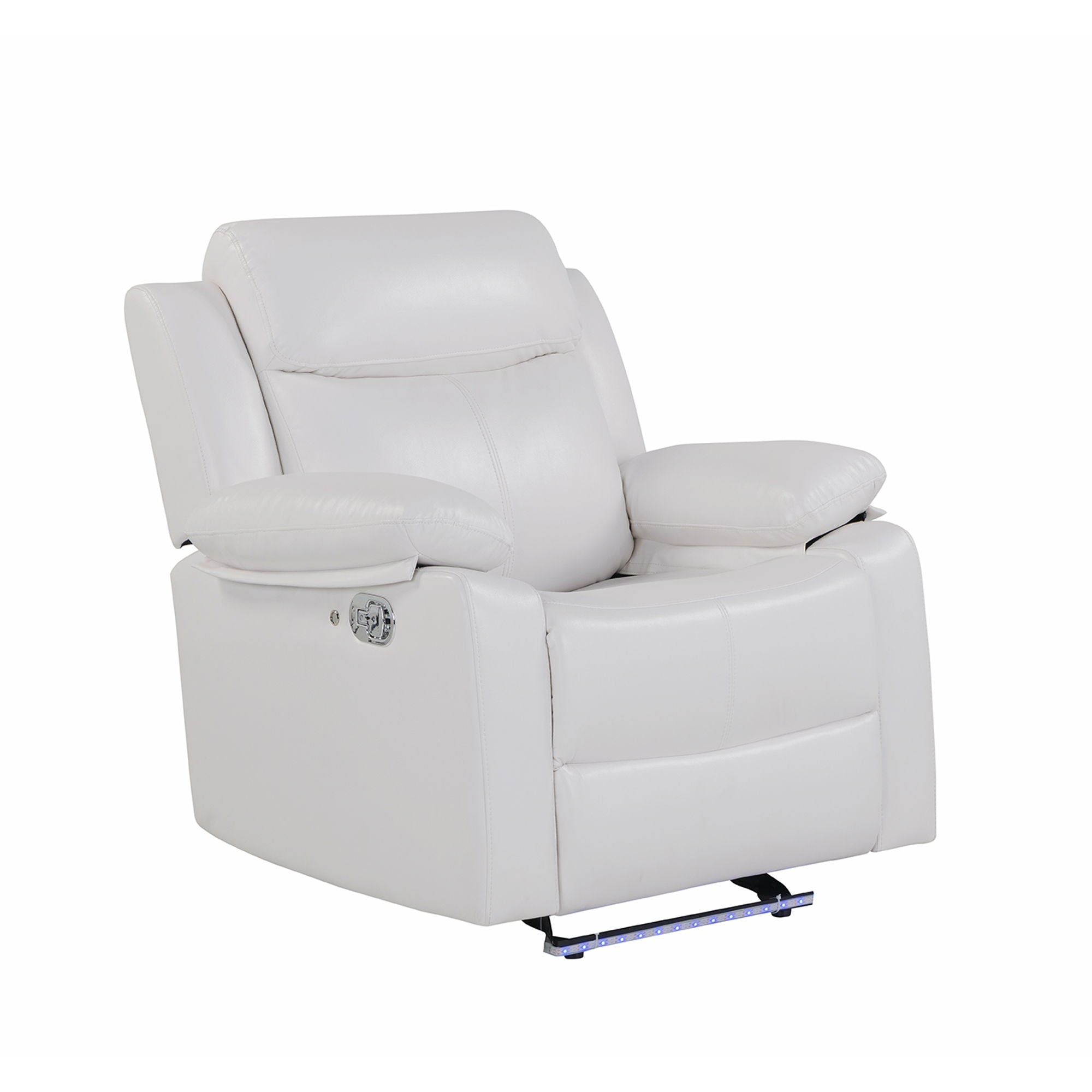 Blanche - Glider Recliner With LED, Pillow Top Arms