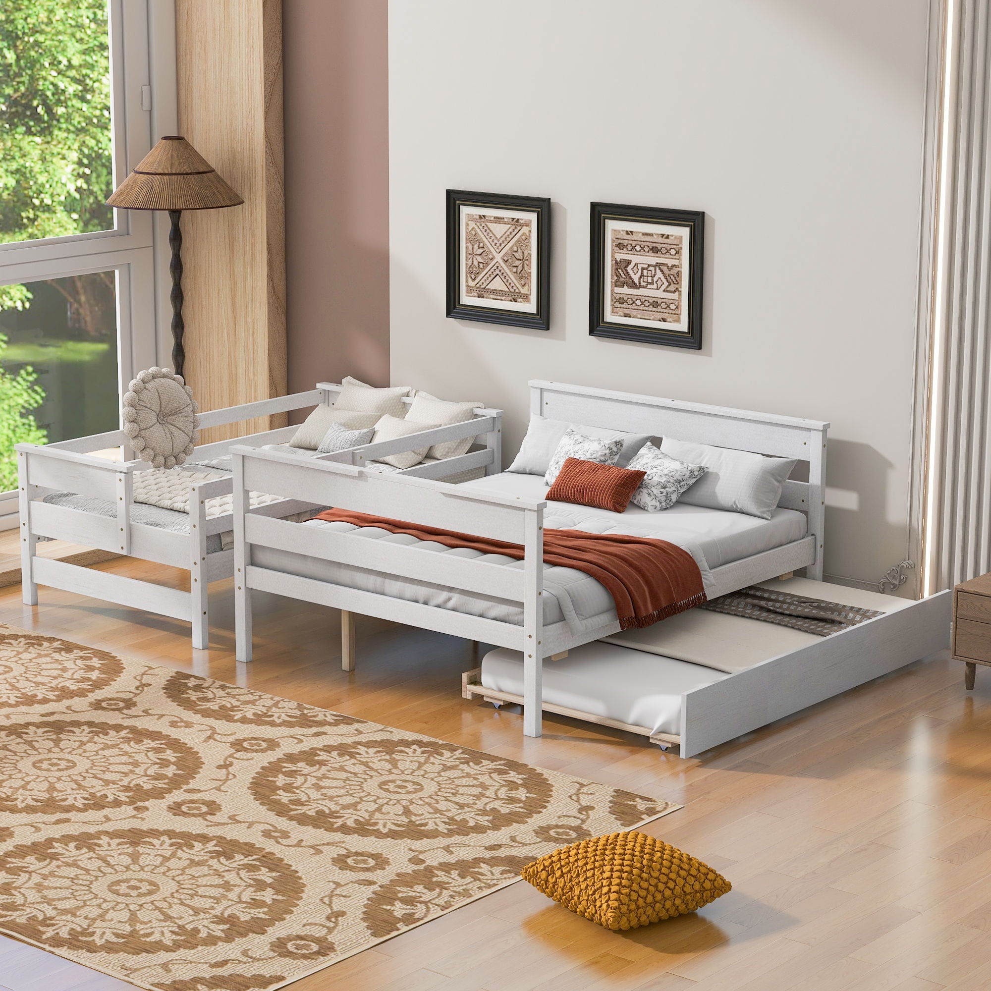 Detachable Design Bunk Bed With Ladder