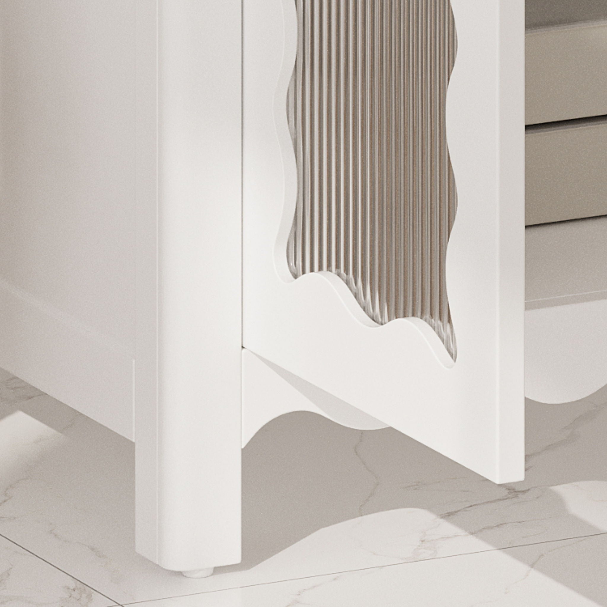 Modern Bathroom Vanity With Tempered Glass Doors