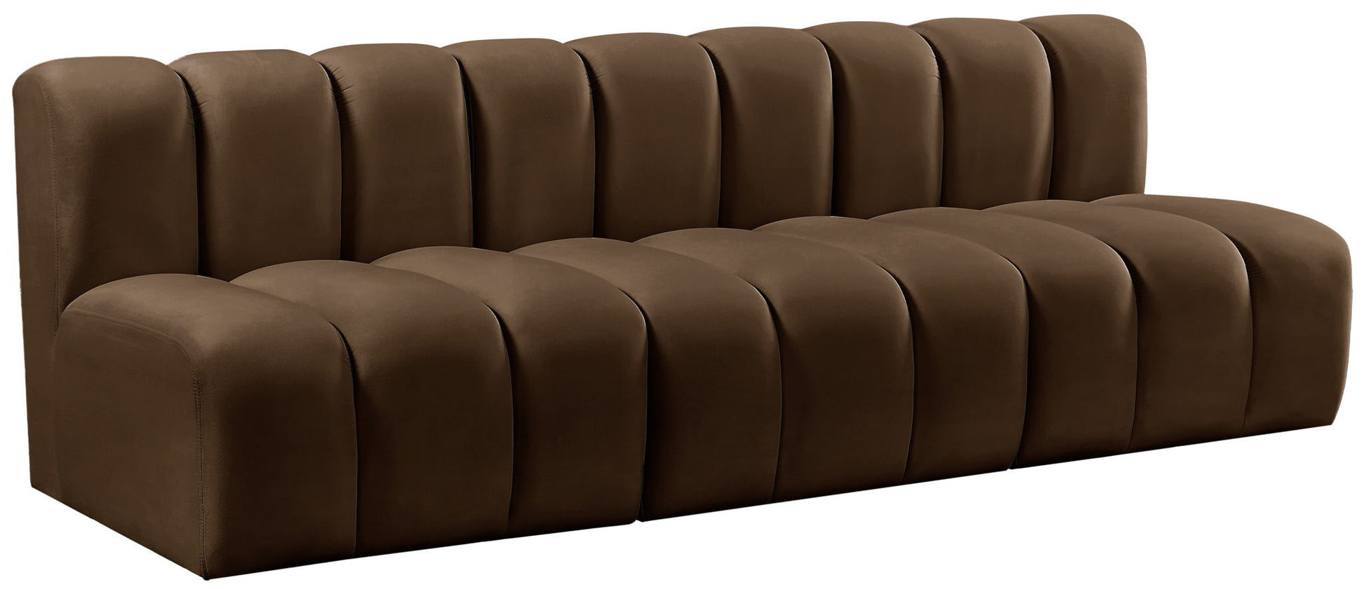Arc - Velvet 4 Piece Modular Straight Sofa - Brown - Best Buy Furniture