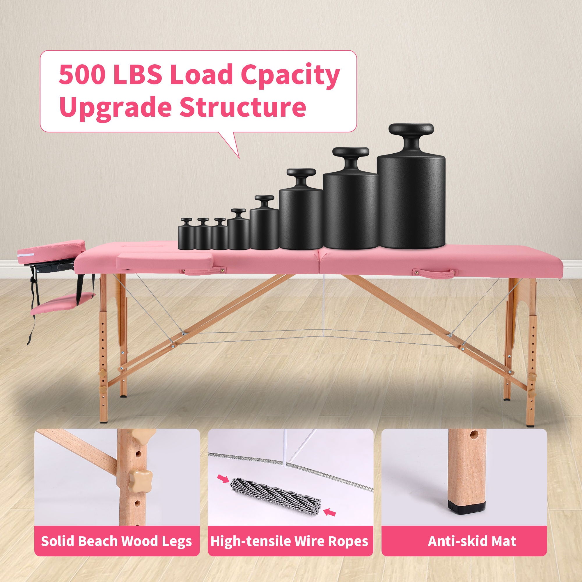 Portable Massage Table Bed With Carrying Case
