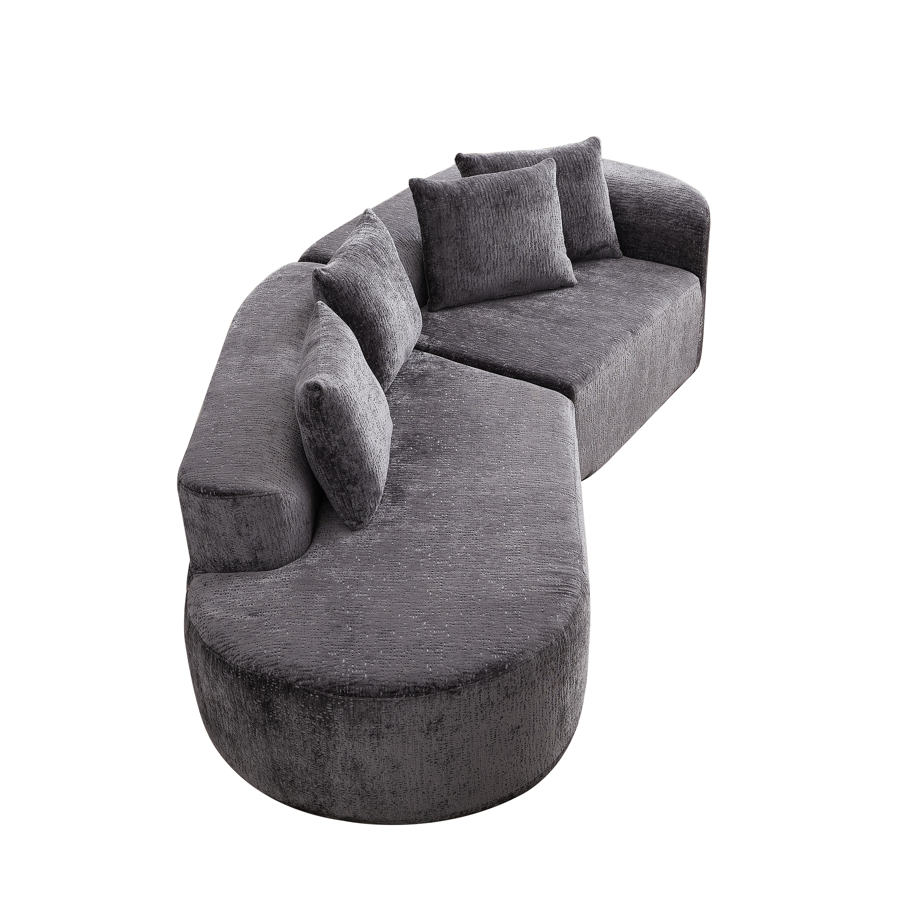 Modern Upholstered Oversized Sectional Sofa, 114-Inch Chenille - Best Buy Furniture