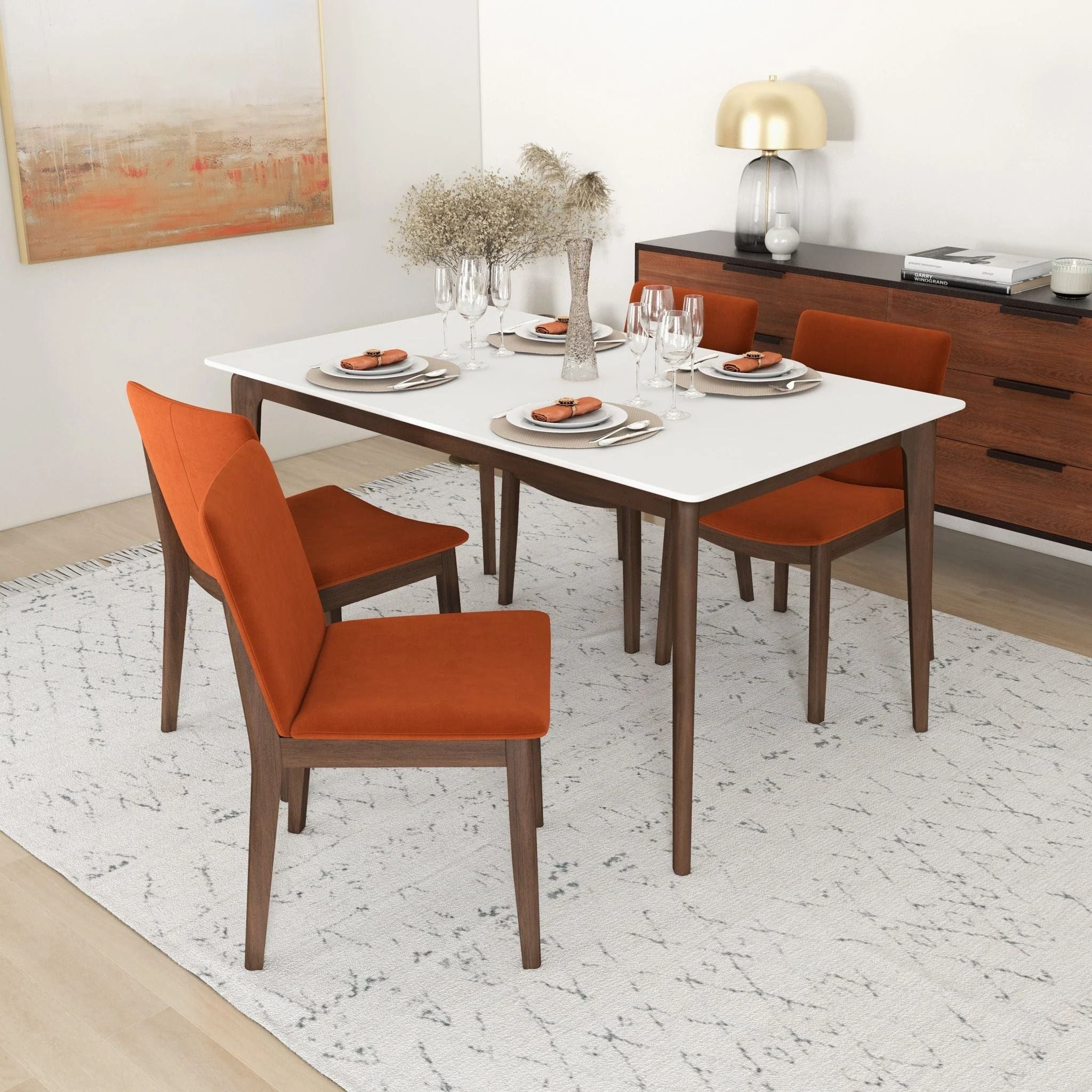 Laura - Mid-Century Modern Solid Wood Dining Chair (Set of 2)