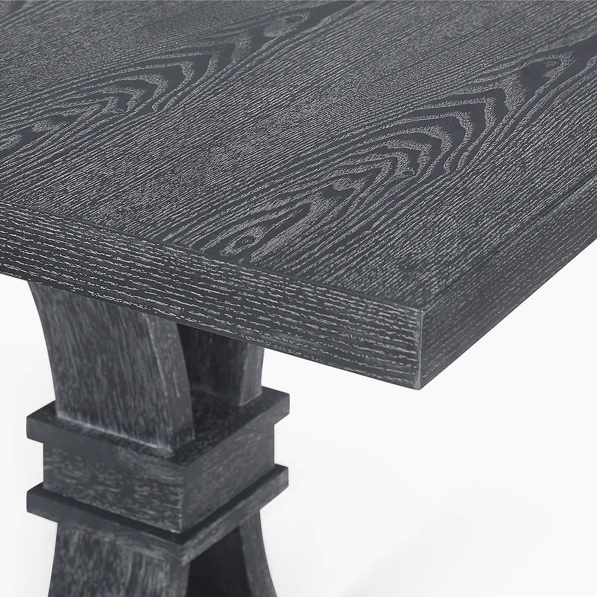 Devingo - Extendable Dining Table Rustic Style - Gray