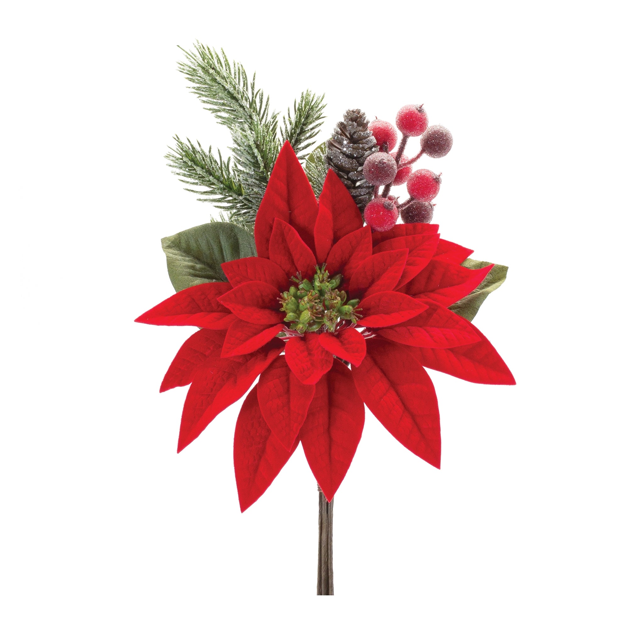 Poinsettia-Flower-Pick-(Set-of-2)-Christmas-Tree