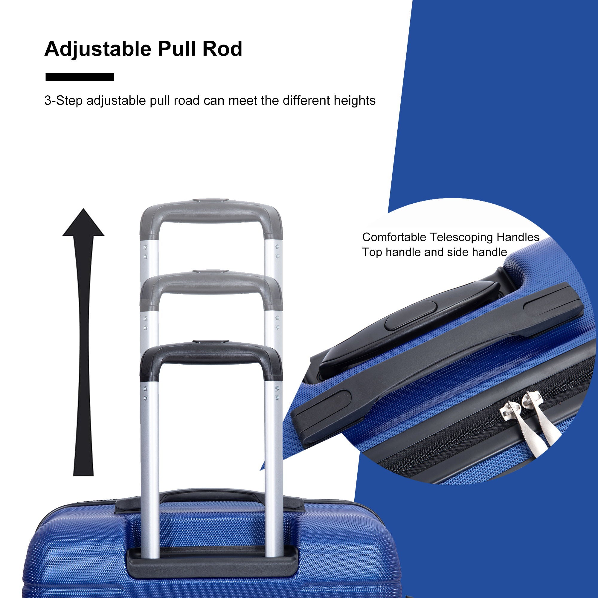 Expandable 3 Piece Luggage Sets Lightweight & Durable Suitcase, Spinner Wheels, Tsa Lock