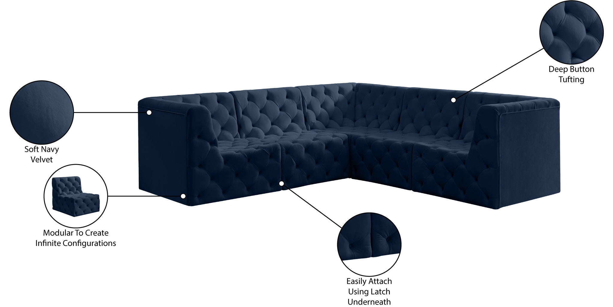 Tuft - 5 Piece Modular Sectional