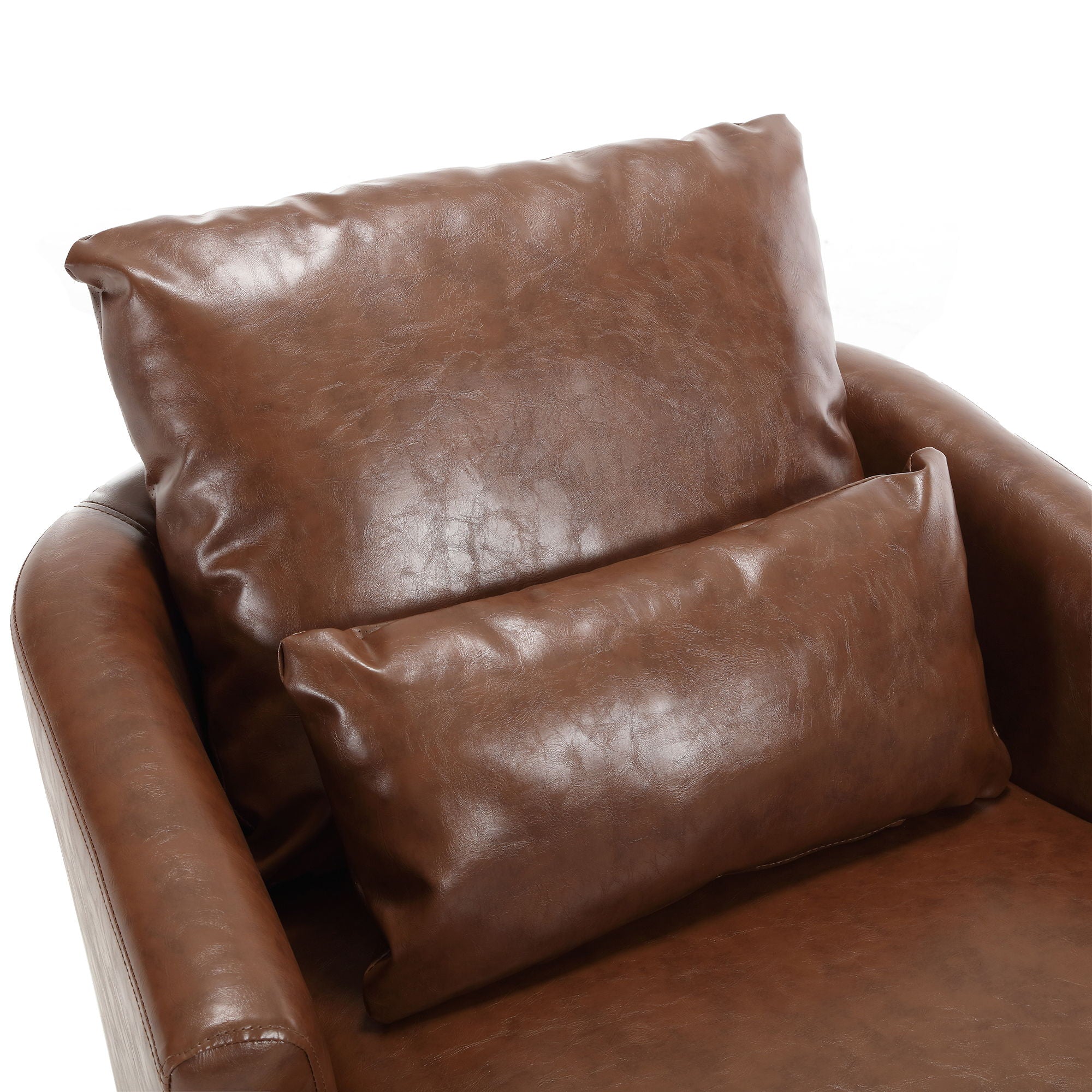 Modern Barrel Comfy Round Accent Sofa Chair, 360 Degree Swivel