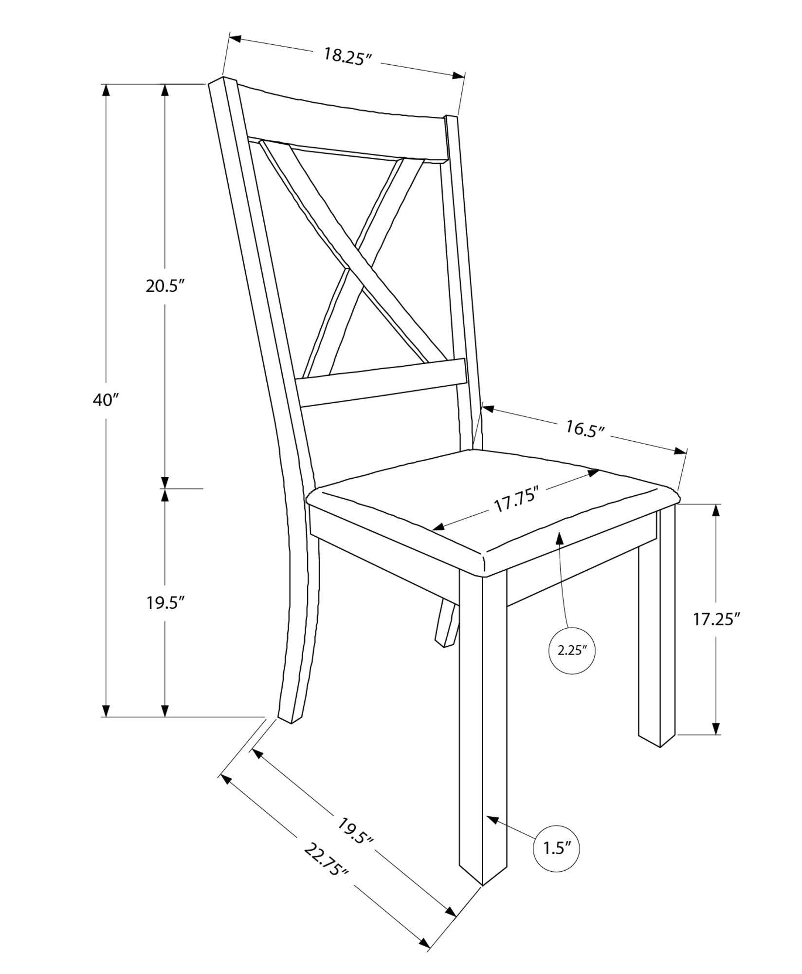 Dining Chair Side, Upholstered For Dining Room, Transitional (Set of 2)