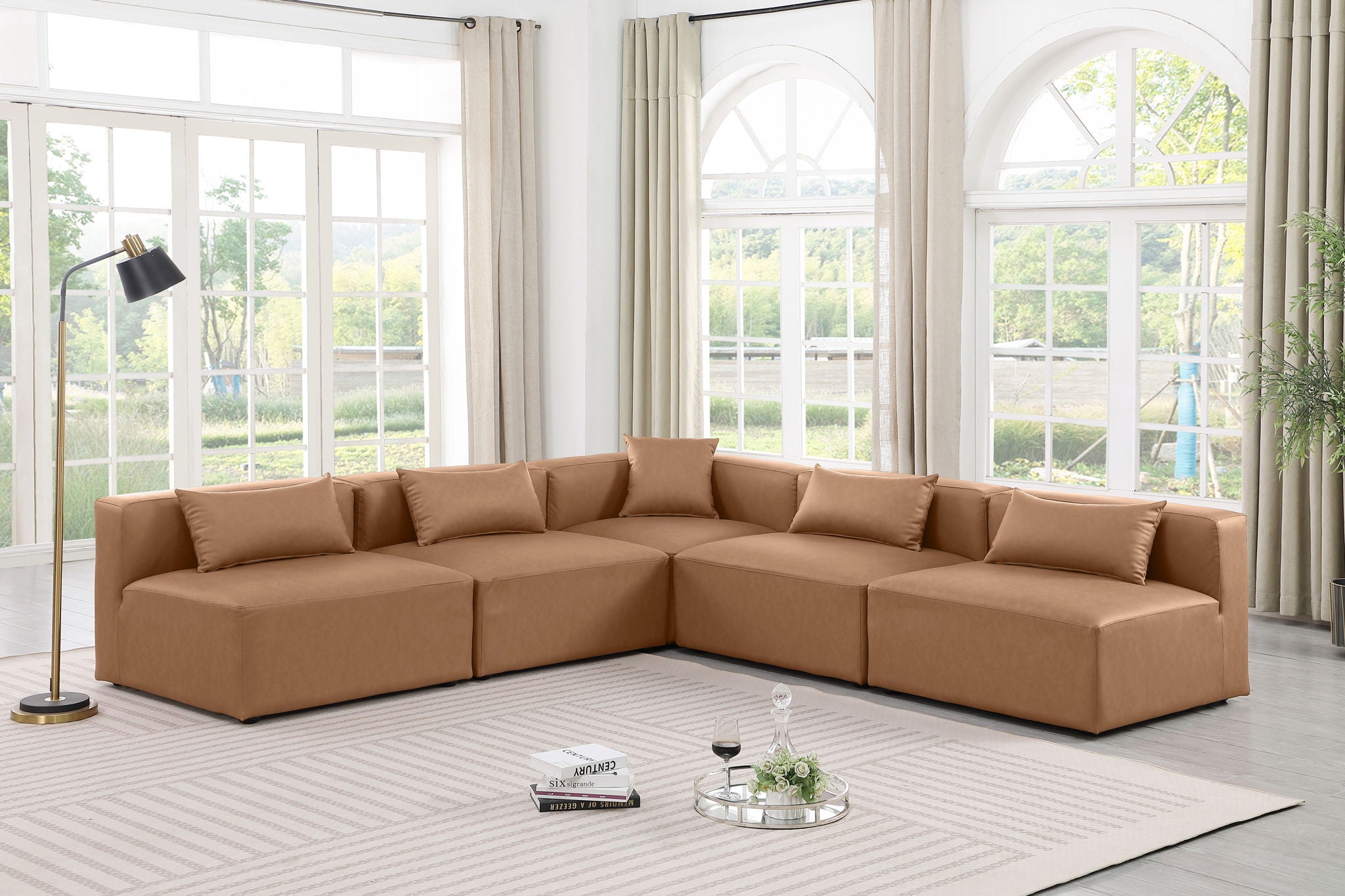 Cube - 5 Piece Modular Corner Armless Sectional