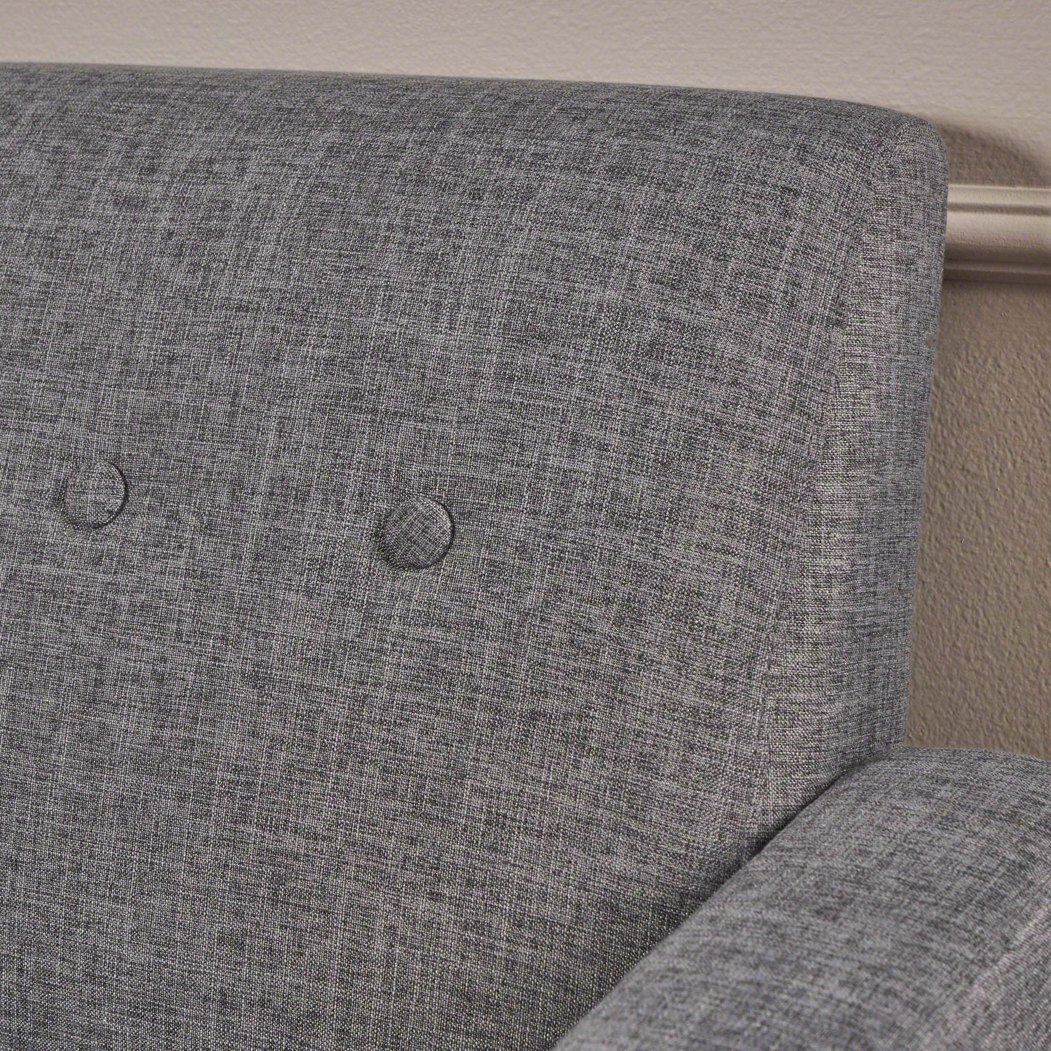 Nebulize - Upholstered Fabric Club Chair With Button Tufted And Square Off Arm And Back