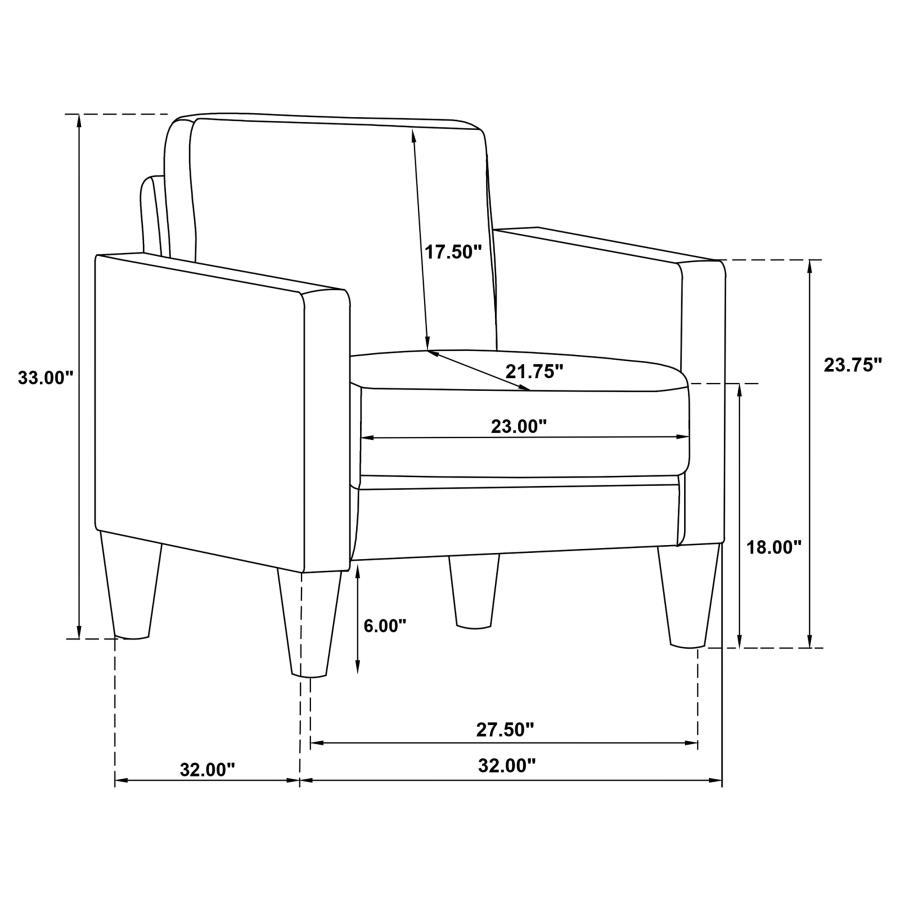 Ruth - Upholstered Track Arm Sofa Set