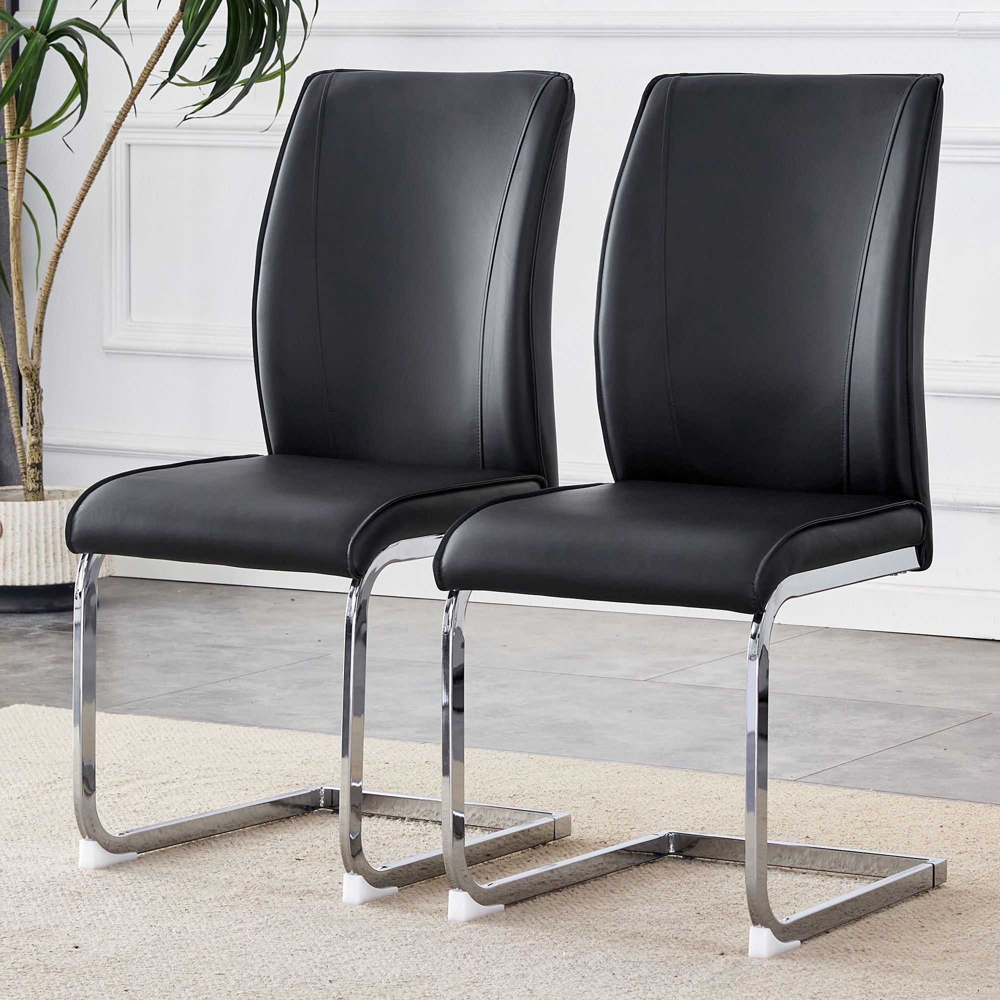 Luxury Simple Arch High Resilience Dining Chair With Arched Leg