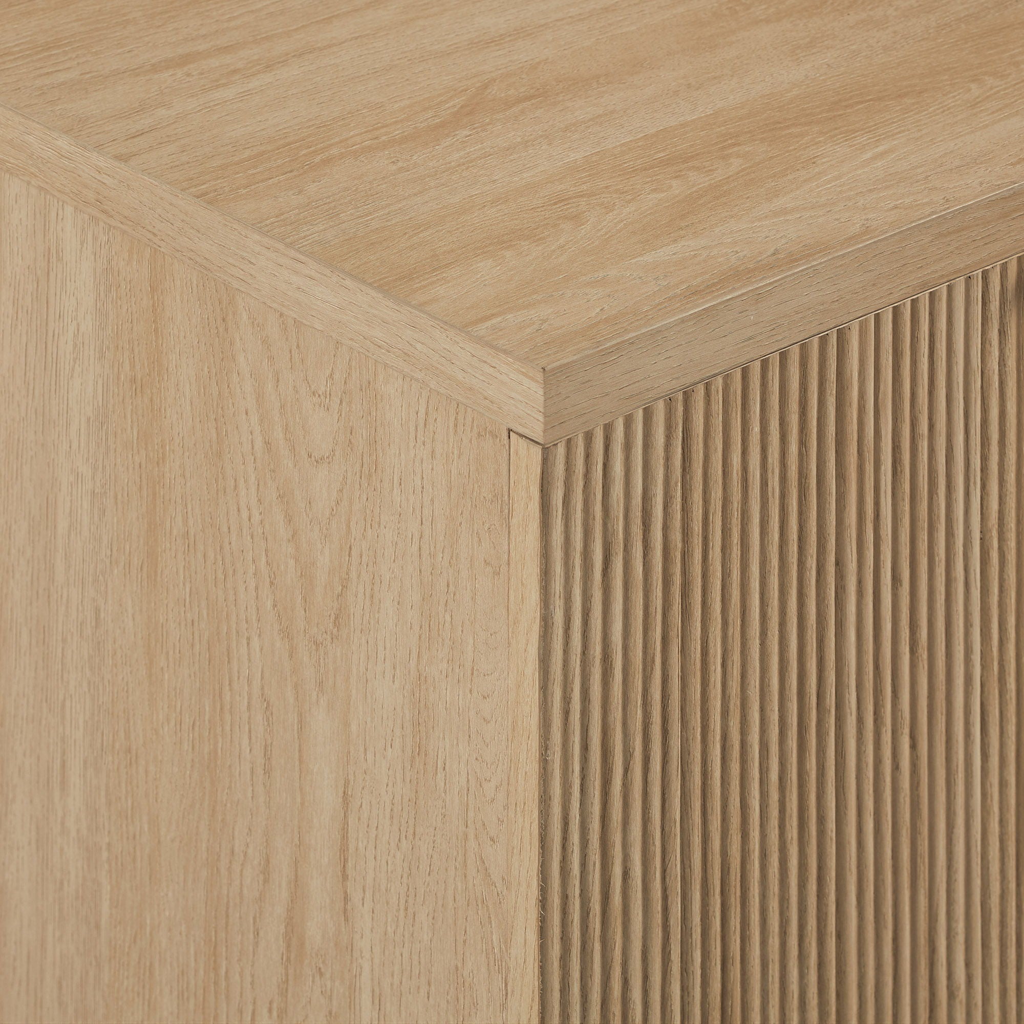 Modern Scandi Fluted Door Storage Console - Coastal Oak - Best Buy Furniture