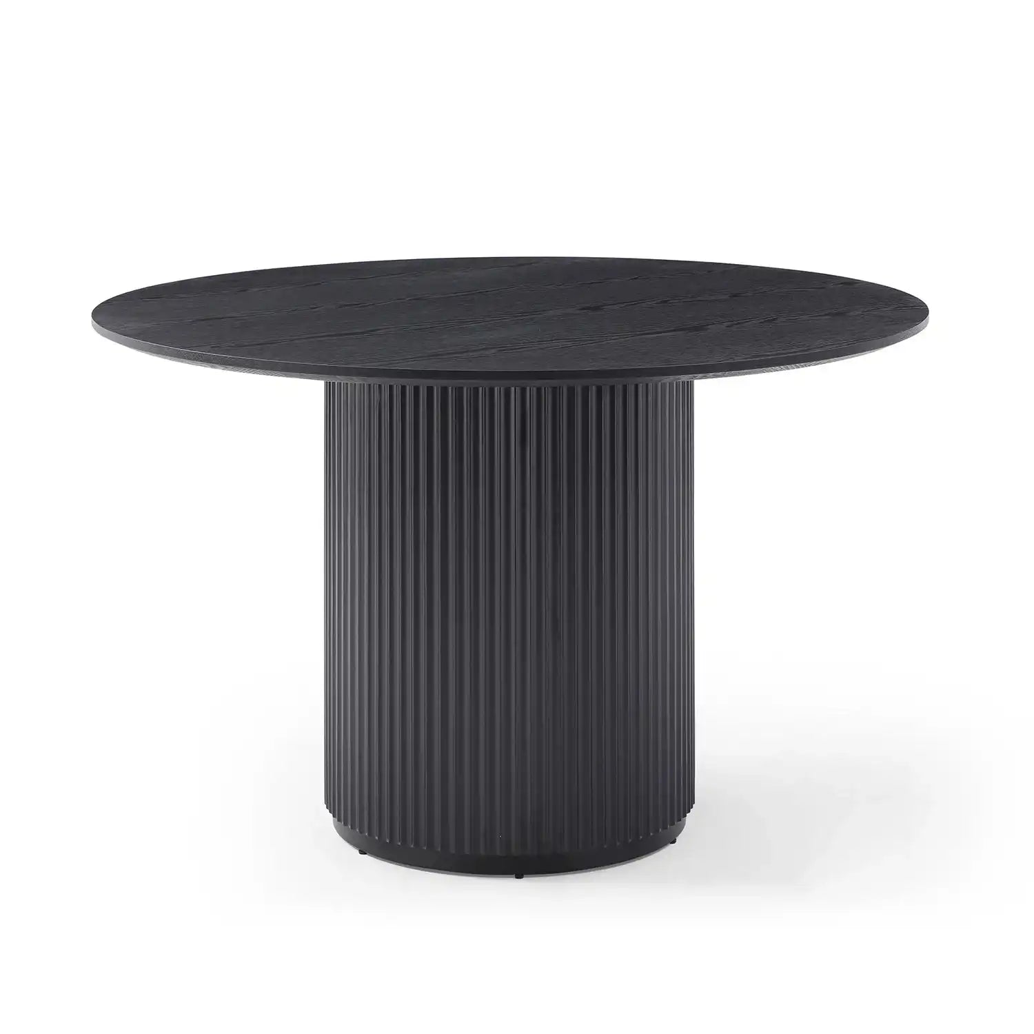 Black Round MDF Dining Table, 47.2"