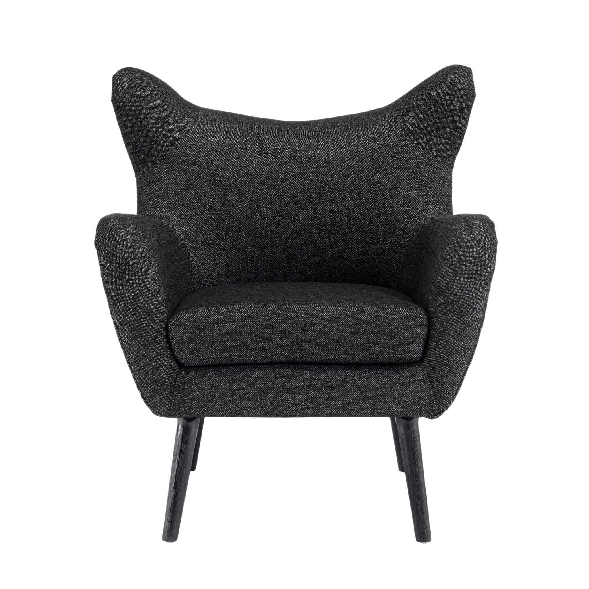 Mid - Century Modern Arm Chair With Wingback Design Wood Legs