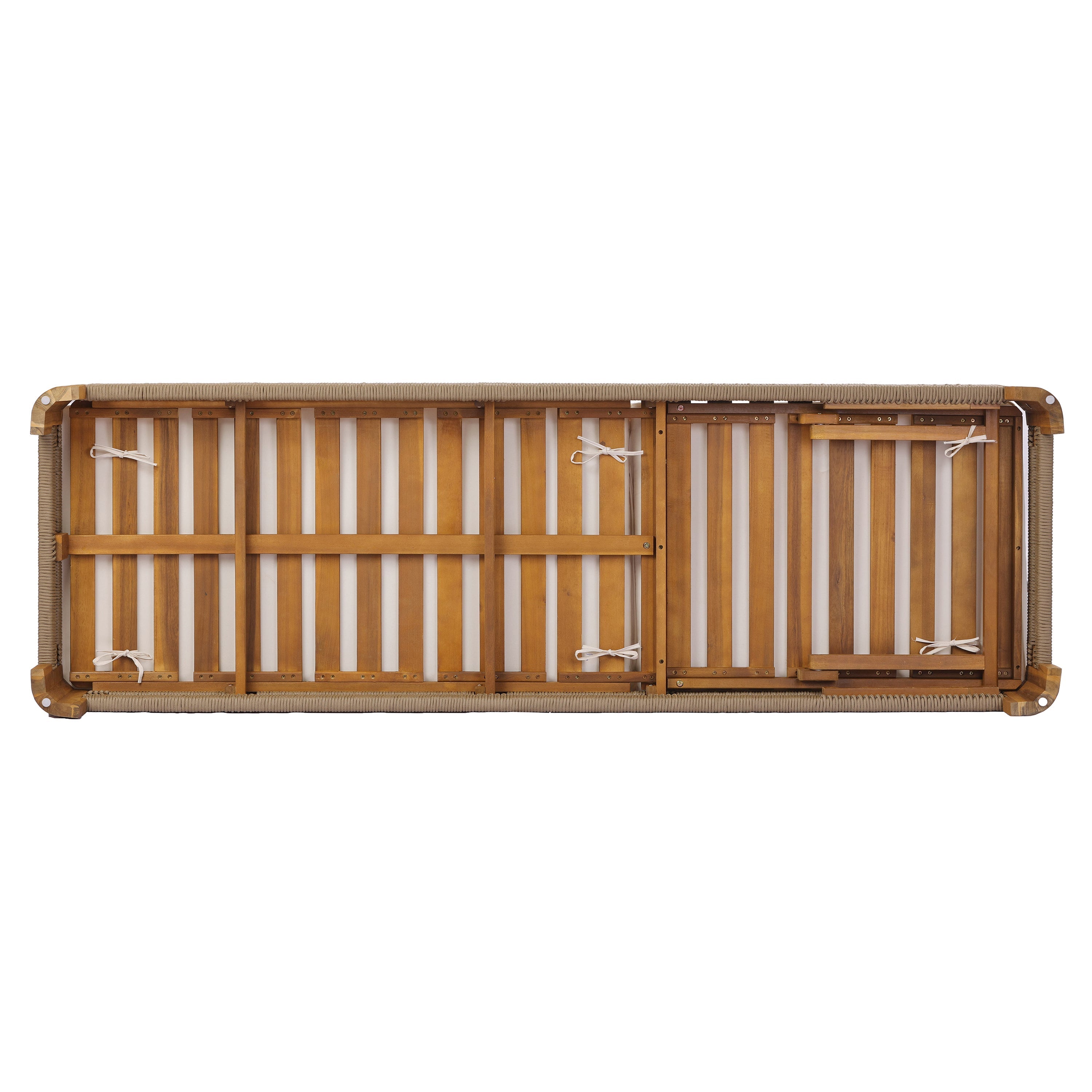 Acacia Wood Outdoor Chaise Lounge with Adjustable Backrest