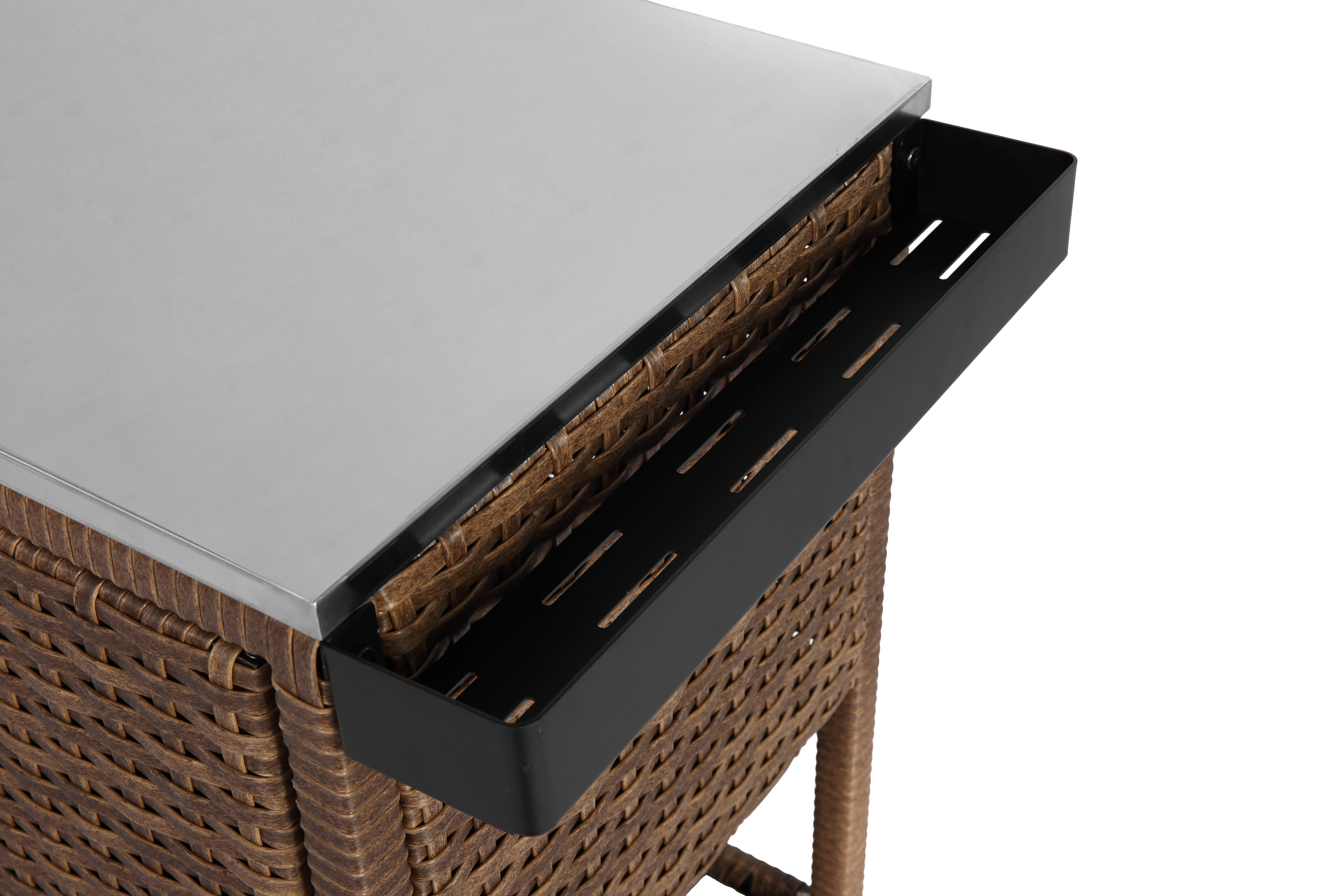 Outdoor Wicker Bar Cart