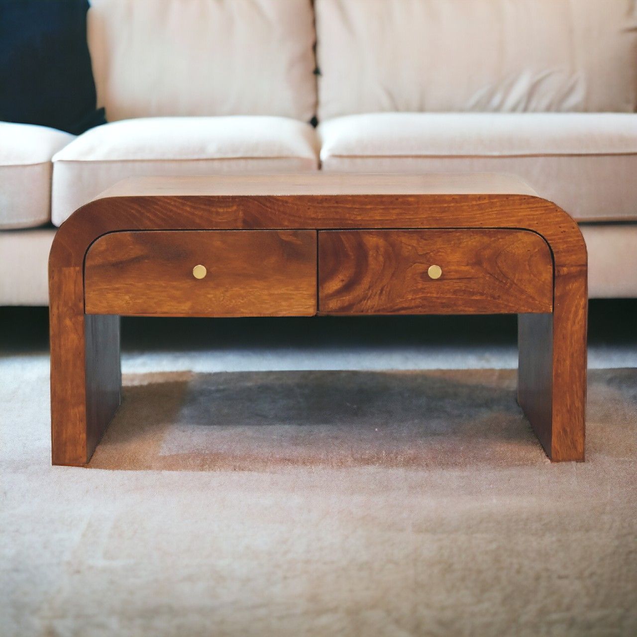 Darcy - Coffee Table, 2 Drawer - Chestnut