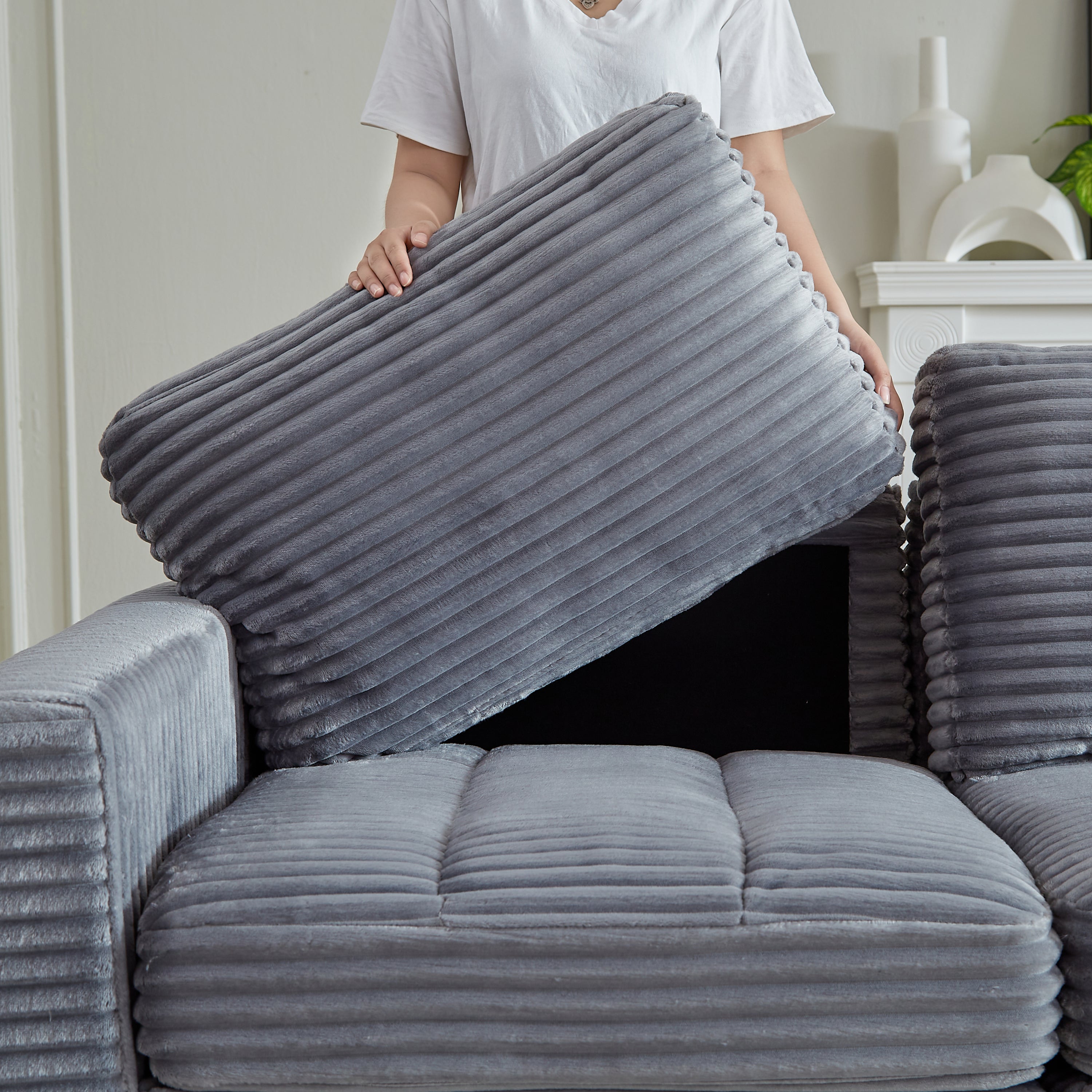 The Beverly Corduroy U-Shaped Sectional Sofa