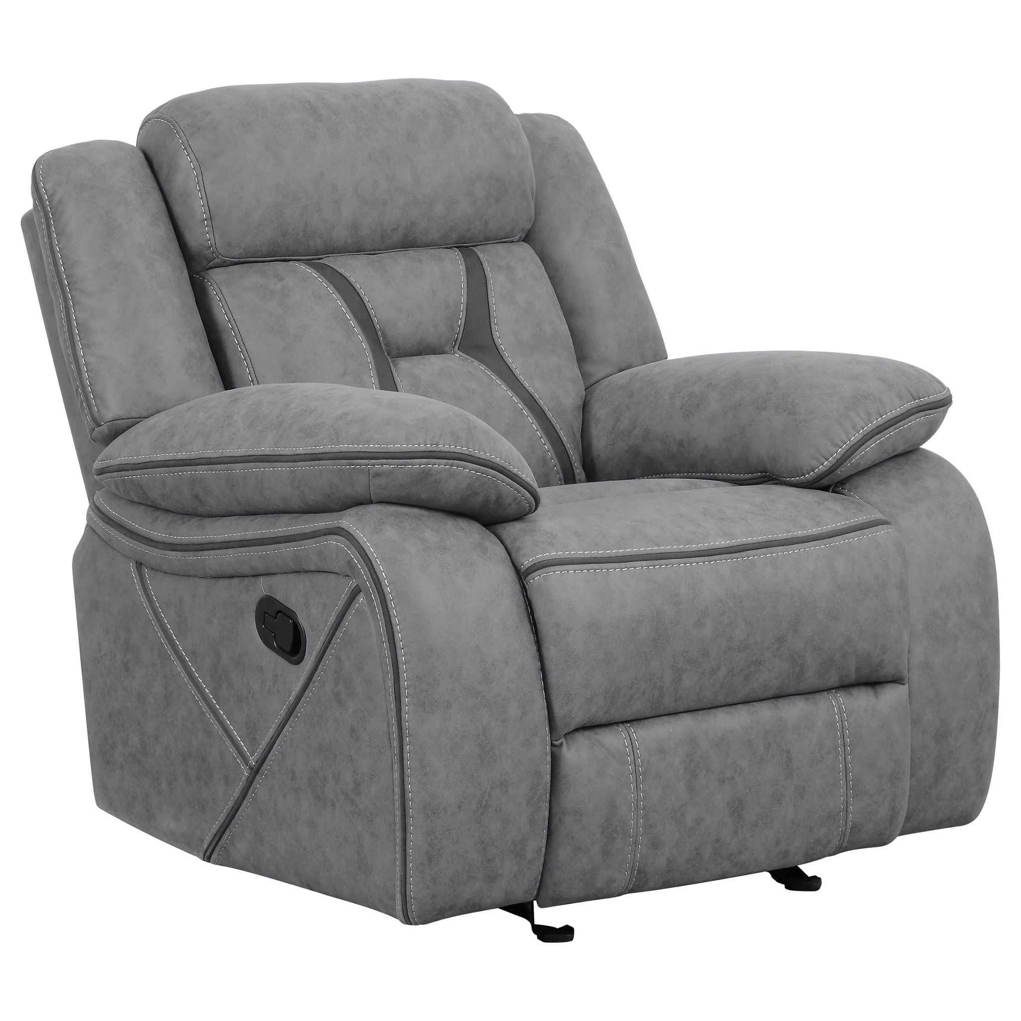 Endra - Upholstered Glider Recliner Chair With Smooth Gliding Motion - Gray