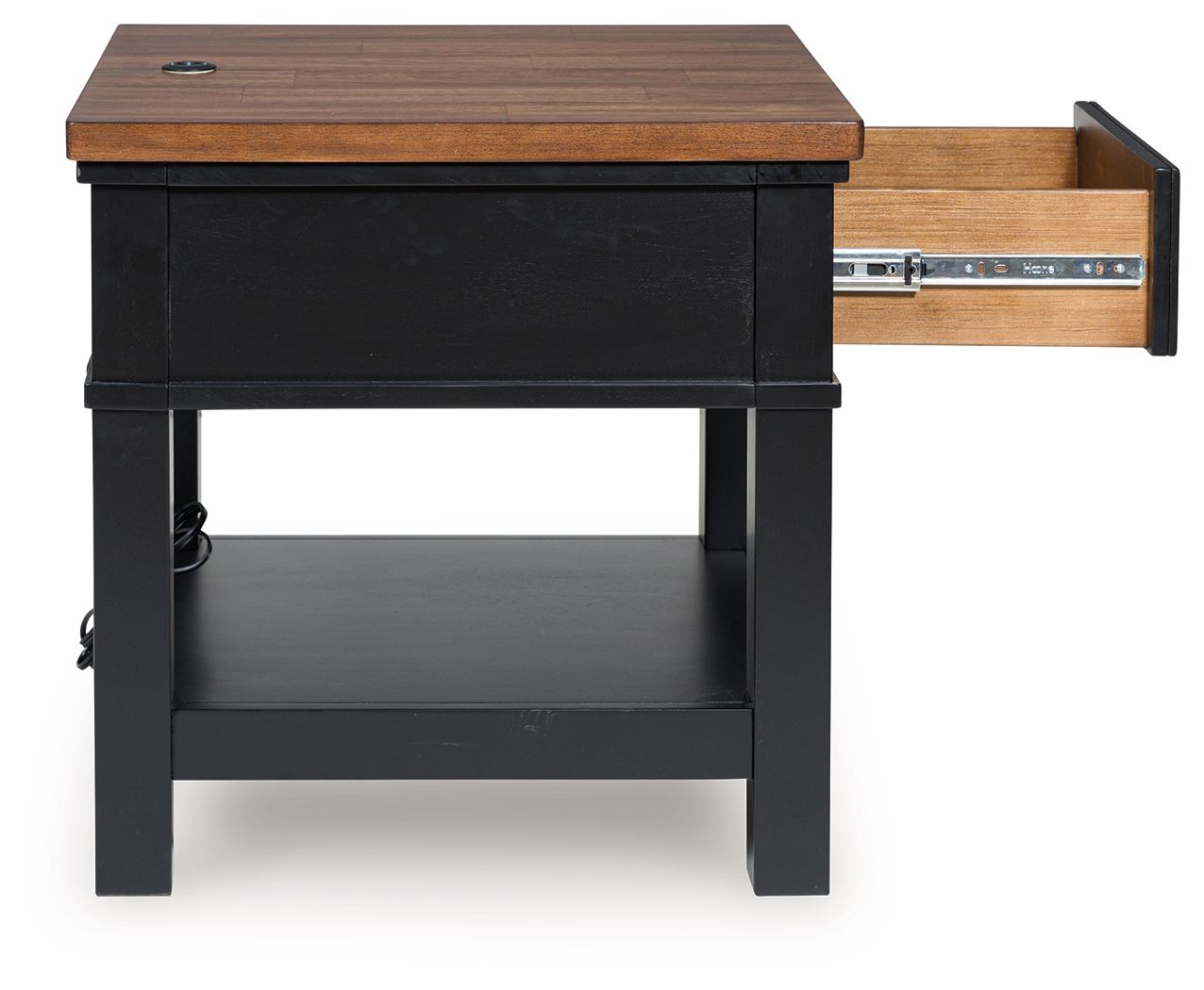 Wildenauer - Rectangular End Table - Brown / Black - Best Buy Furniture