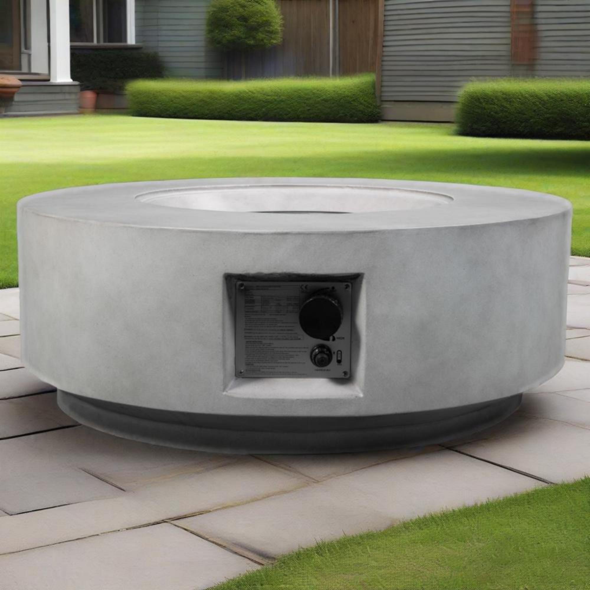 30" Propane Gas Fire Pit Table - Light Gray Concrete