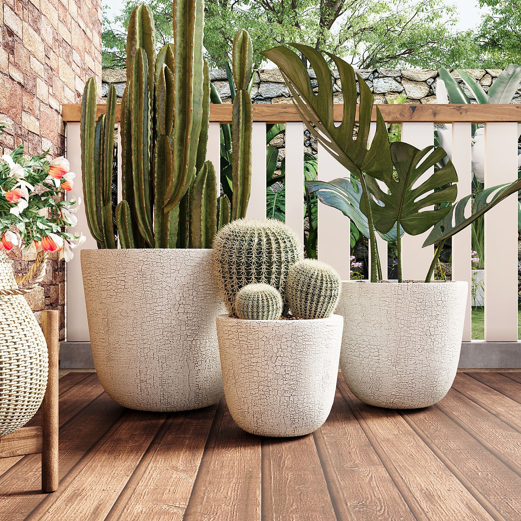 U_STYLE Lightweight MGO Planter Set of 3