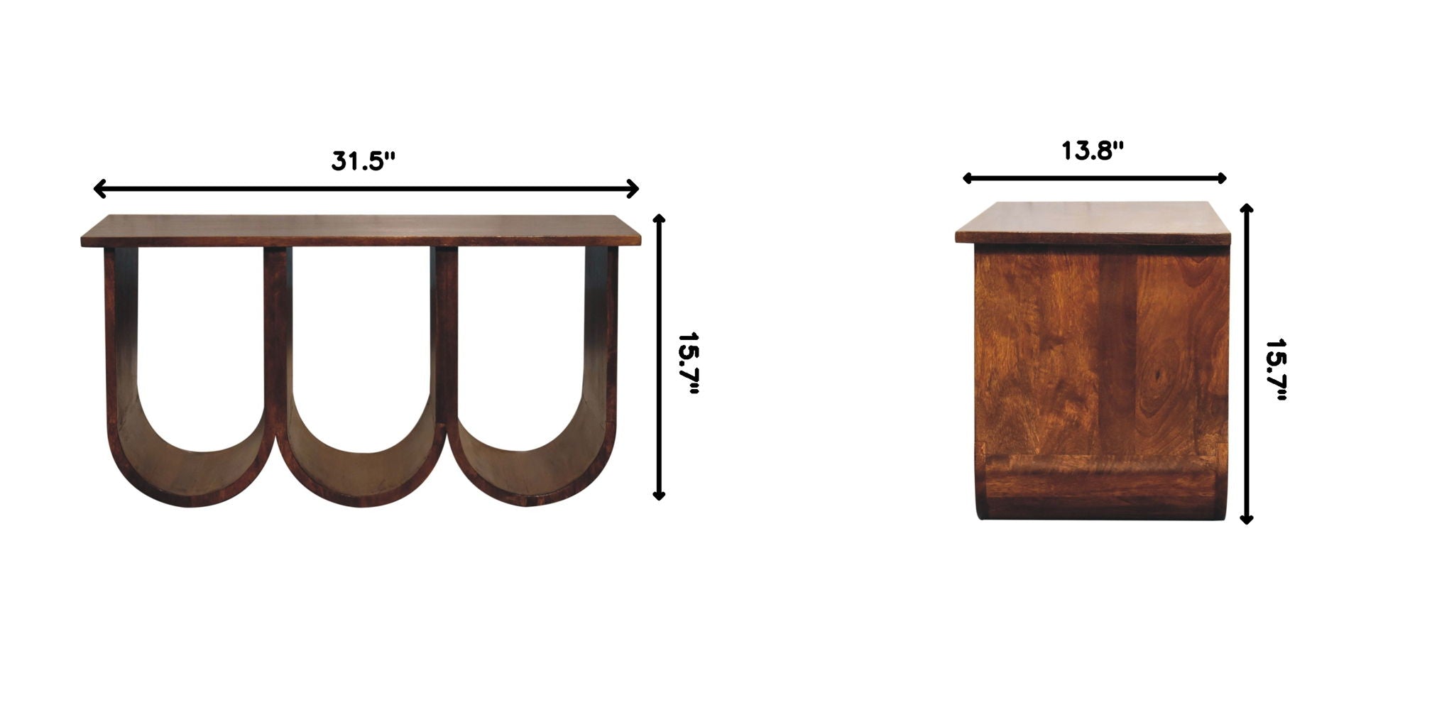 Triple Open Style Coffee Table - Beige / Brown