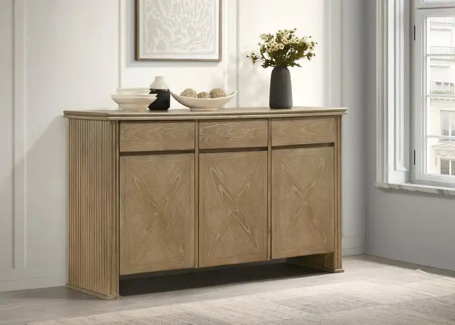 Adina - 2-Door Sideboard Server - Distressed Light Brown - Best Buy Furniture