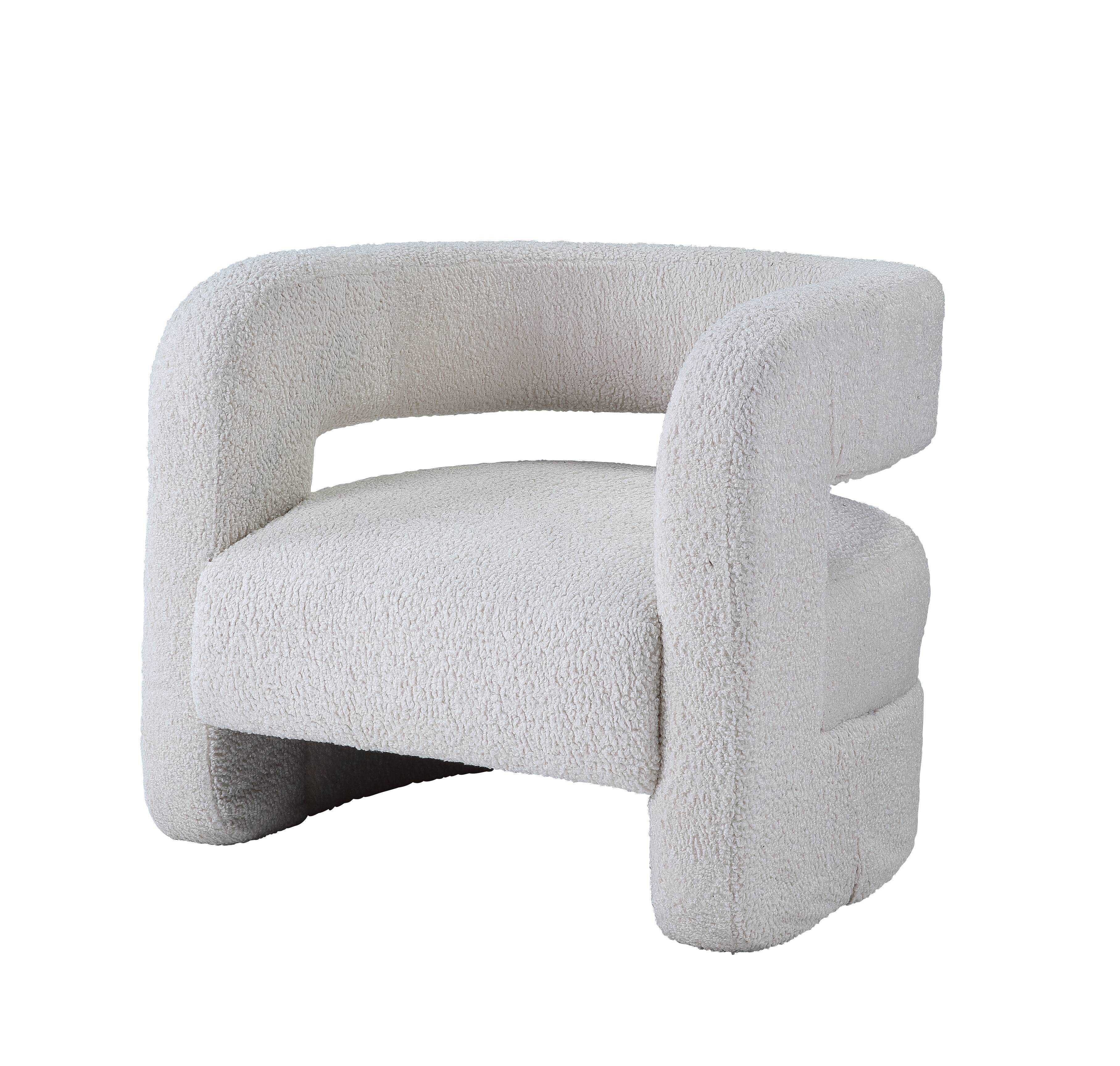 Yitua - Teddy Sherpa Accent Chair - White - Best Buy Furniture