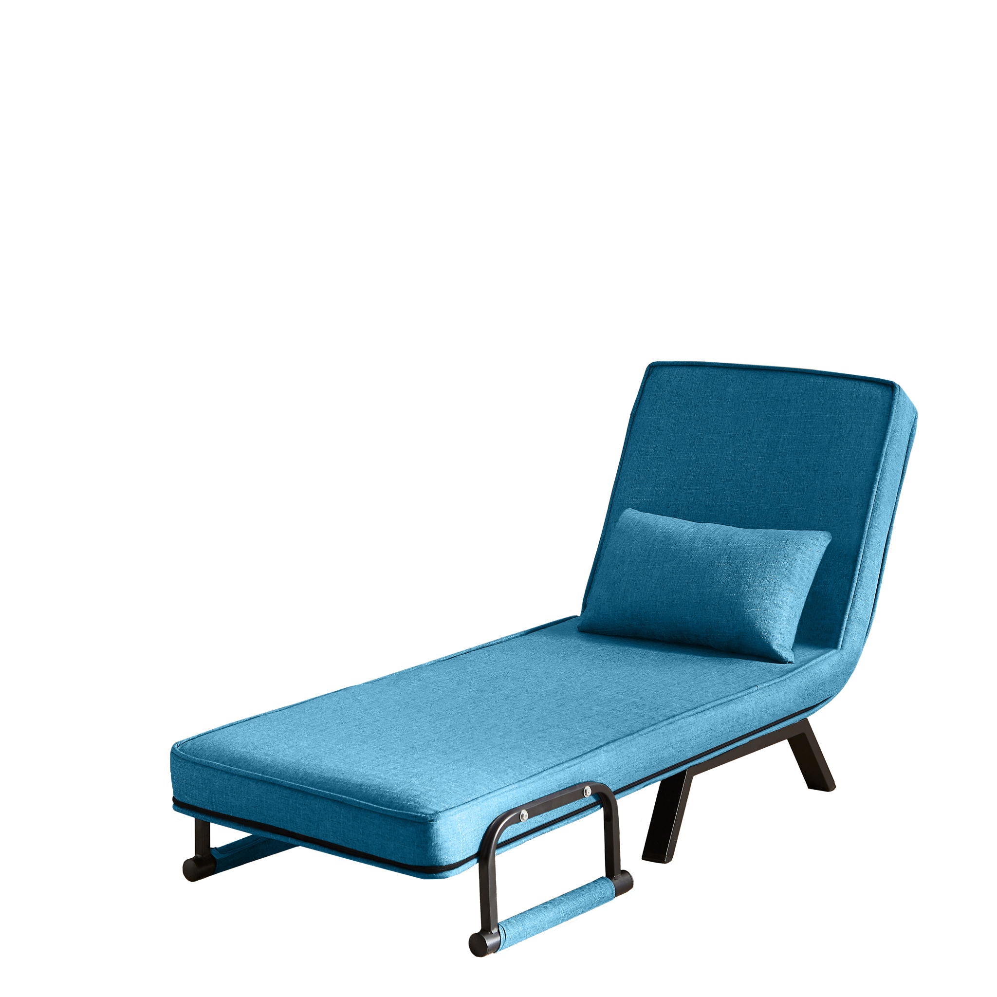 Convertible 5 In 1 Folding Chair Bed With Adjustable Backrest & Pillow Linen