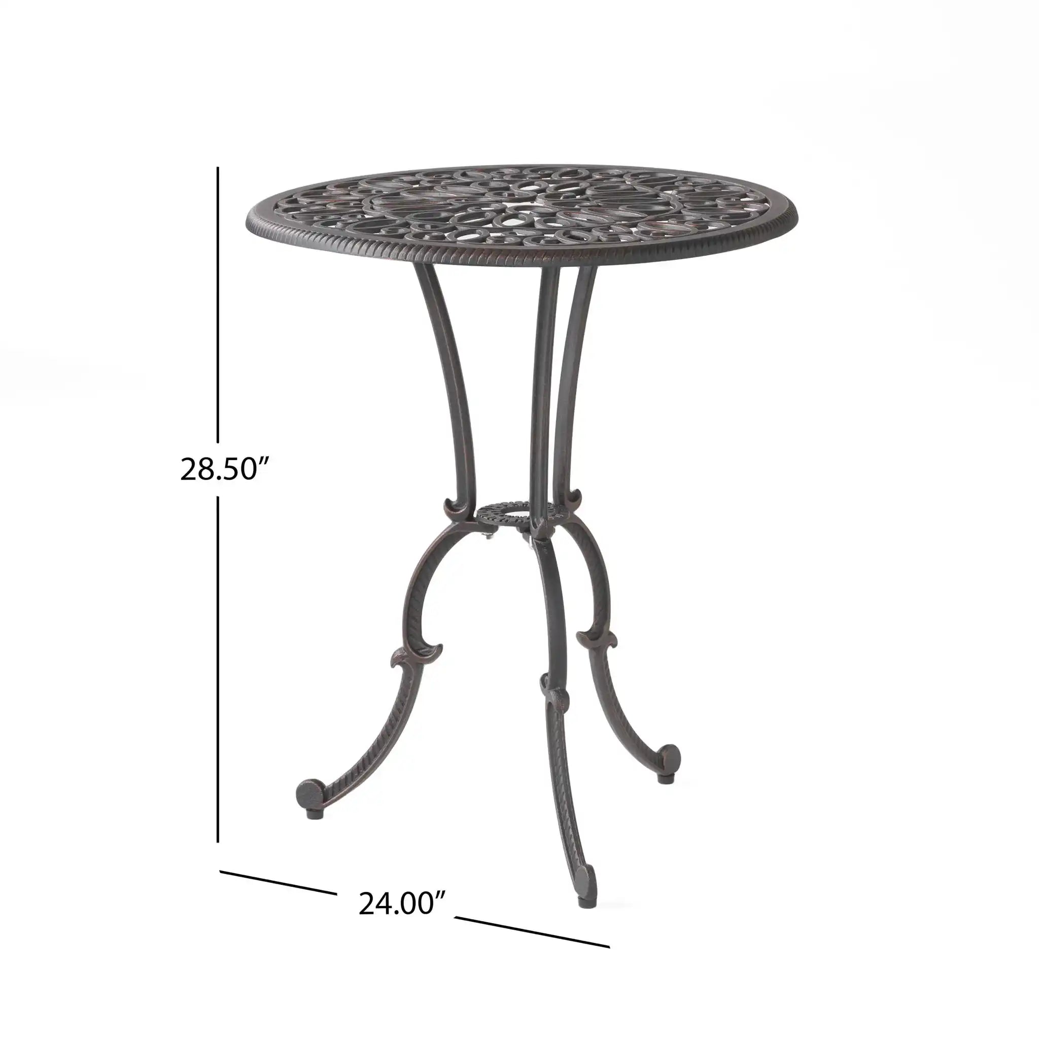 Charleston 3 Pieces Cast Bistro Set - Copper