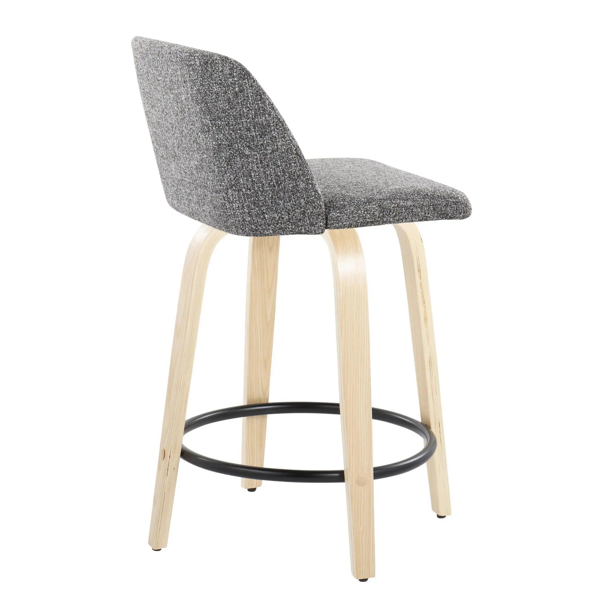 Toriano - Contemporary, Fixed Height Counter Stool With Swivel And Round Footrest (Set of 2) - Best Buy Furniture