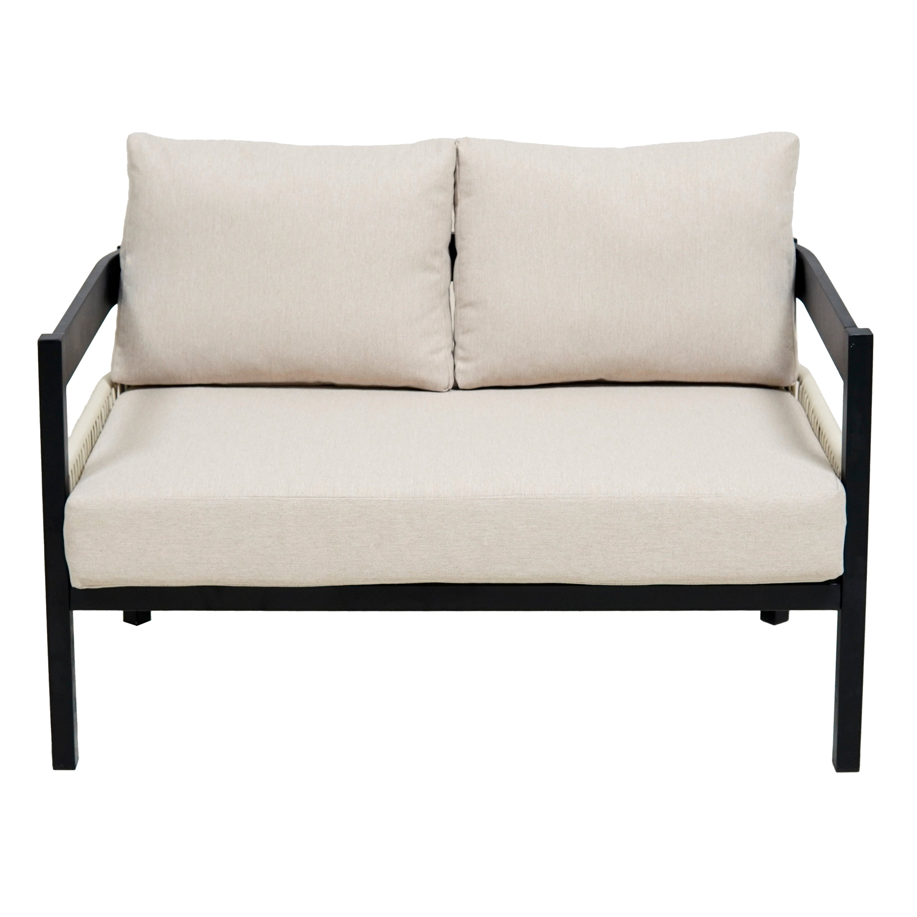 U_Style Multi-Person Outdoor Iron Sofa Set with Rattan Decoration