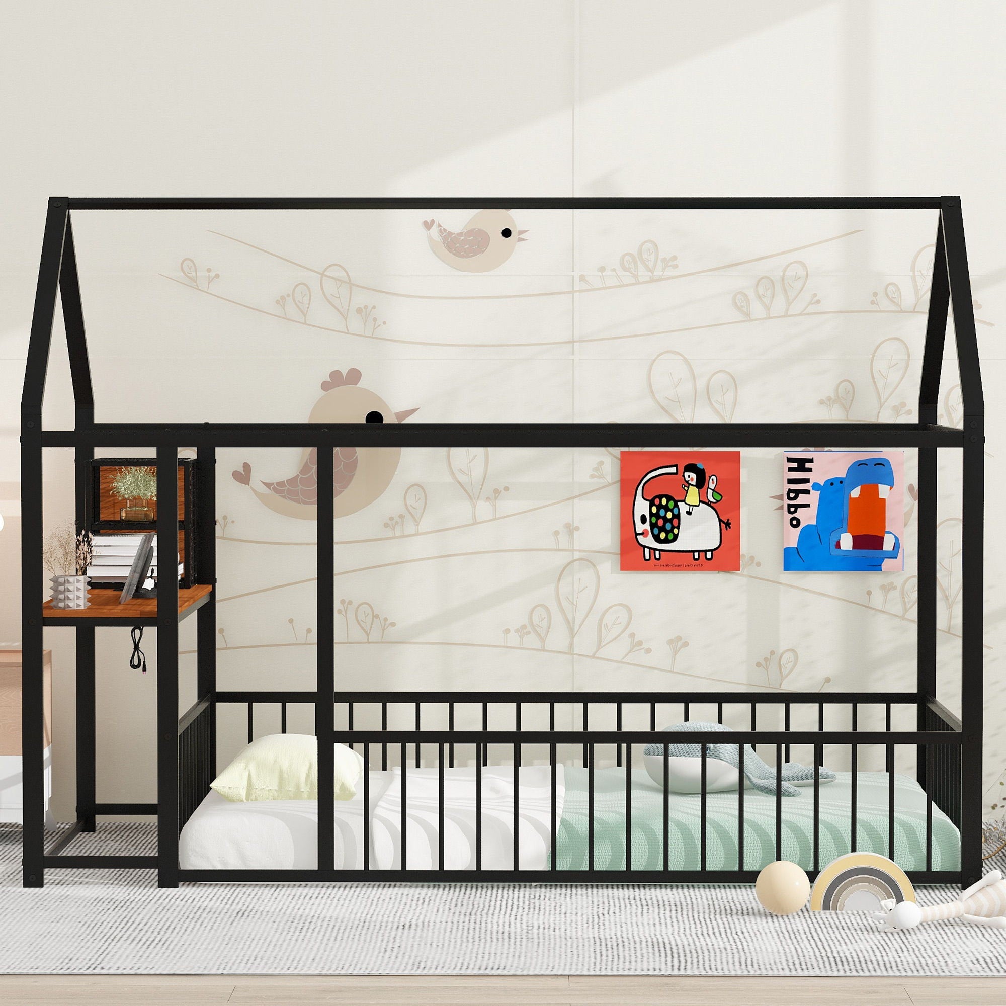 House Frame With Desk, Shelves, Power Outlets And USB Ports